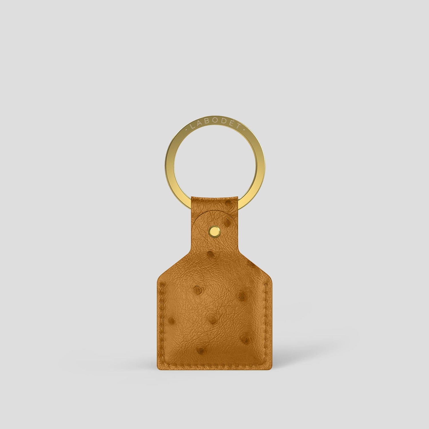 Orange Emboss LV Leather Keychain