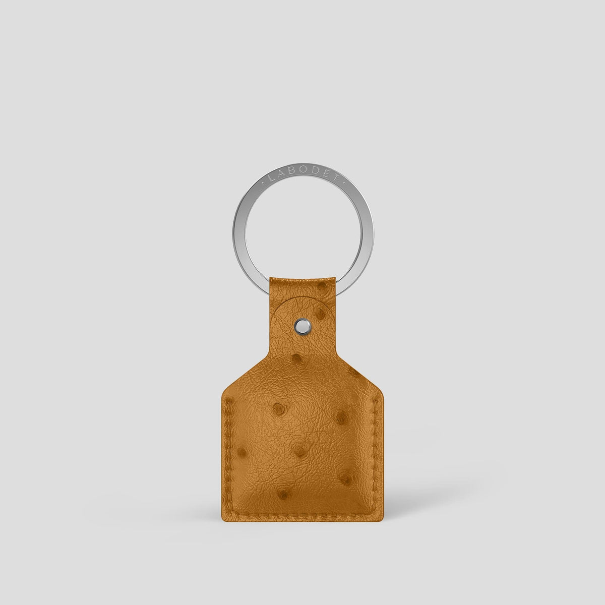 Chestnut AirTag Ostrich with Steel Metal -1 | Chestnut-Steel