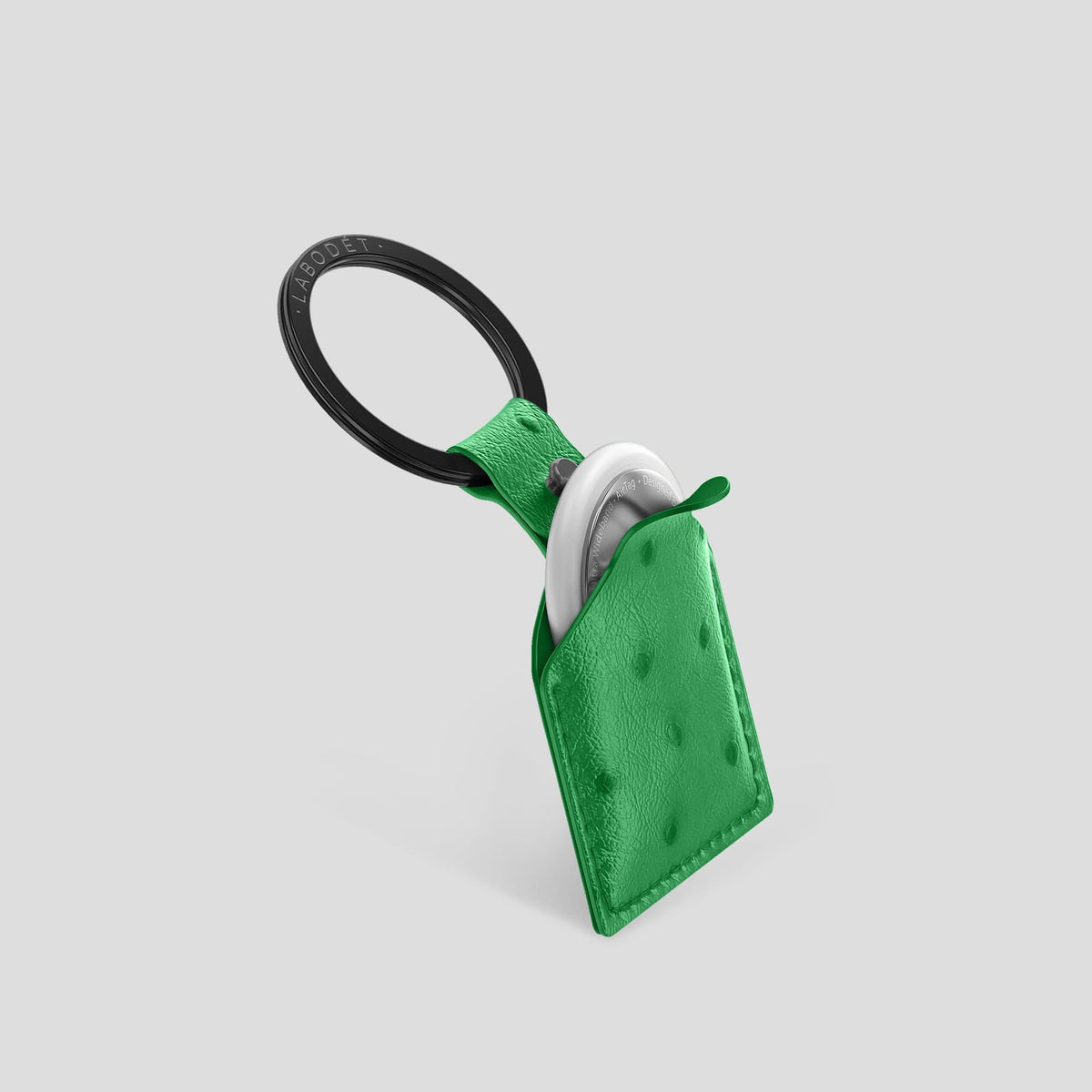 Kentucky Green AirTag Ostrich with Black Metal -2 | Kentucky-Green-Black