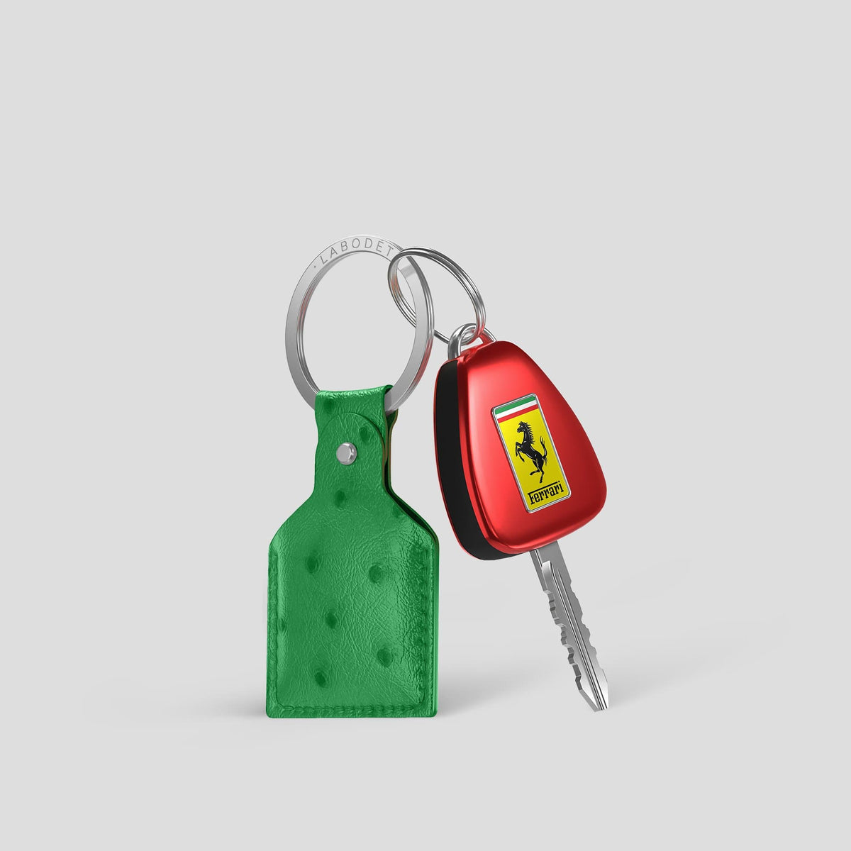 Kentucky Green AirTag Ostrich with Steel Metal -3 | Kentucky-Green-Steel
