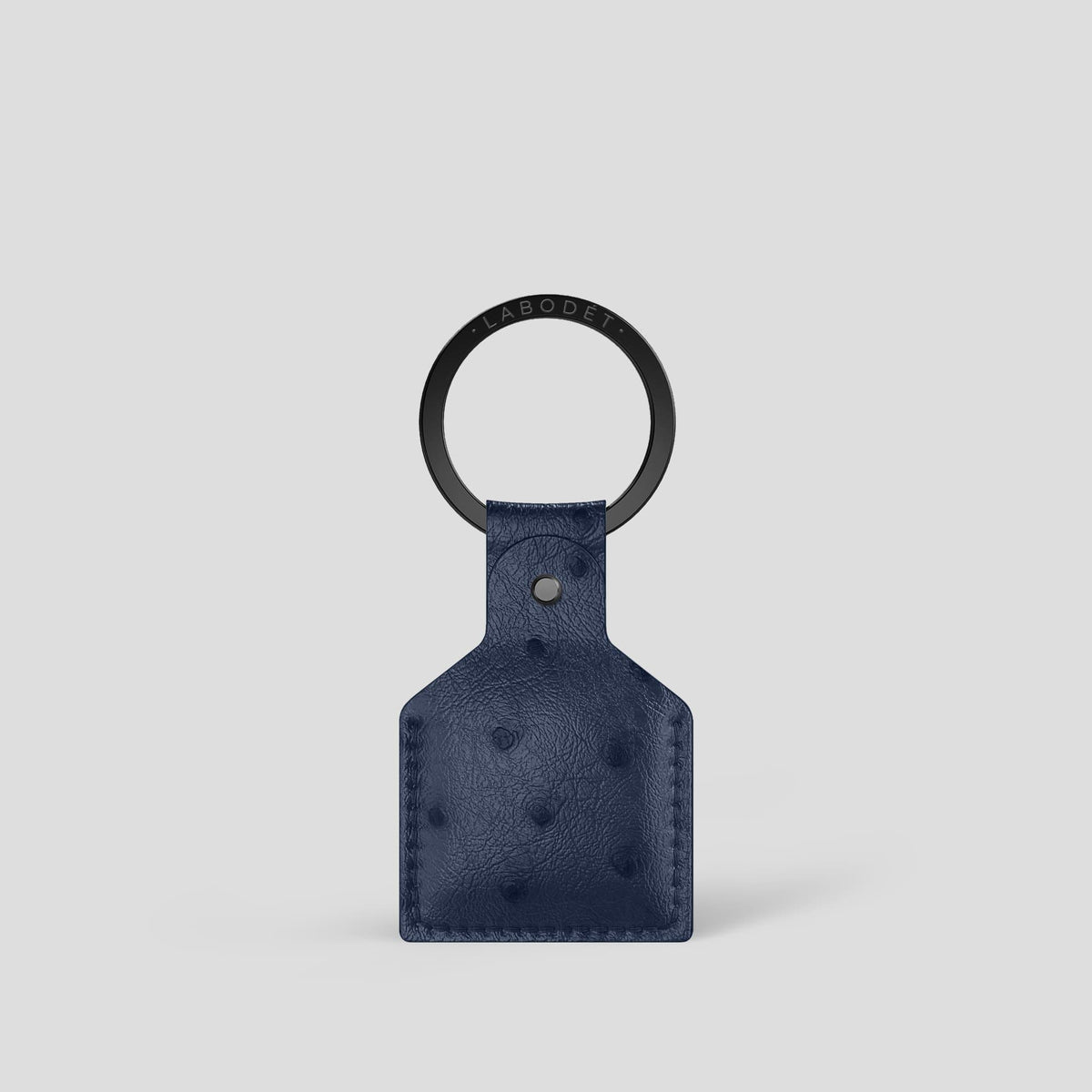 Navy Blue AirTag Ostrich with Black Metal -1 | Navy-Blue-Black