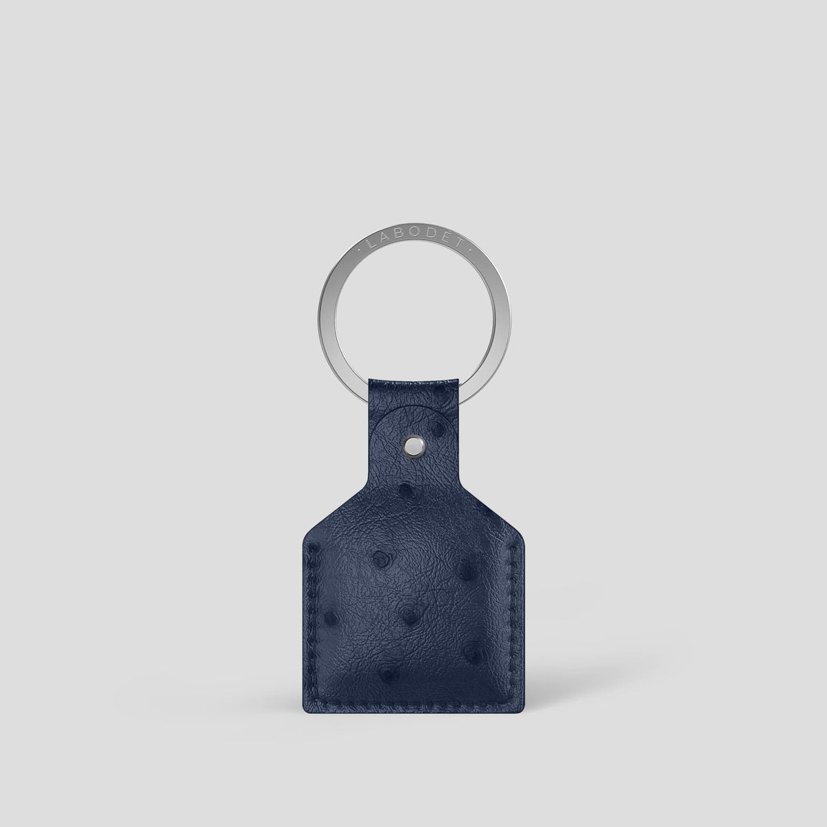Navy Blue AirTag Ostrich with Steel Metal -1 | Navy-Blue-Steel