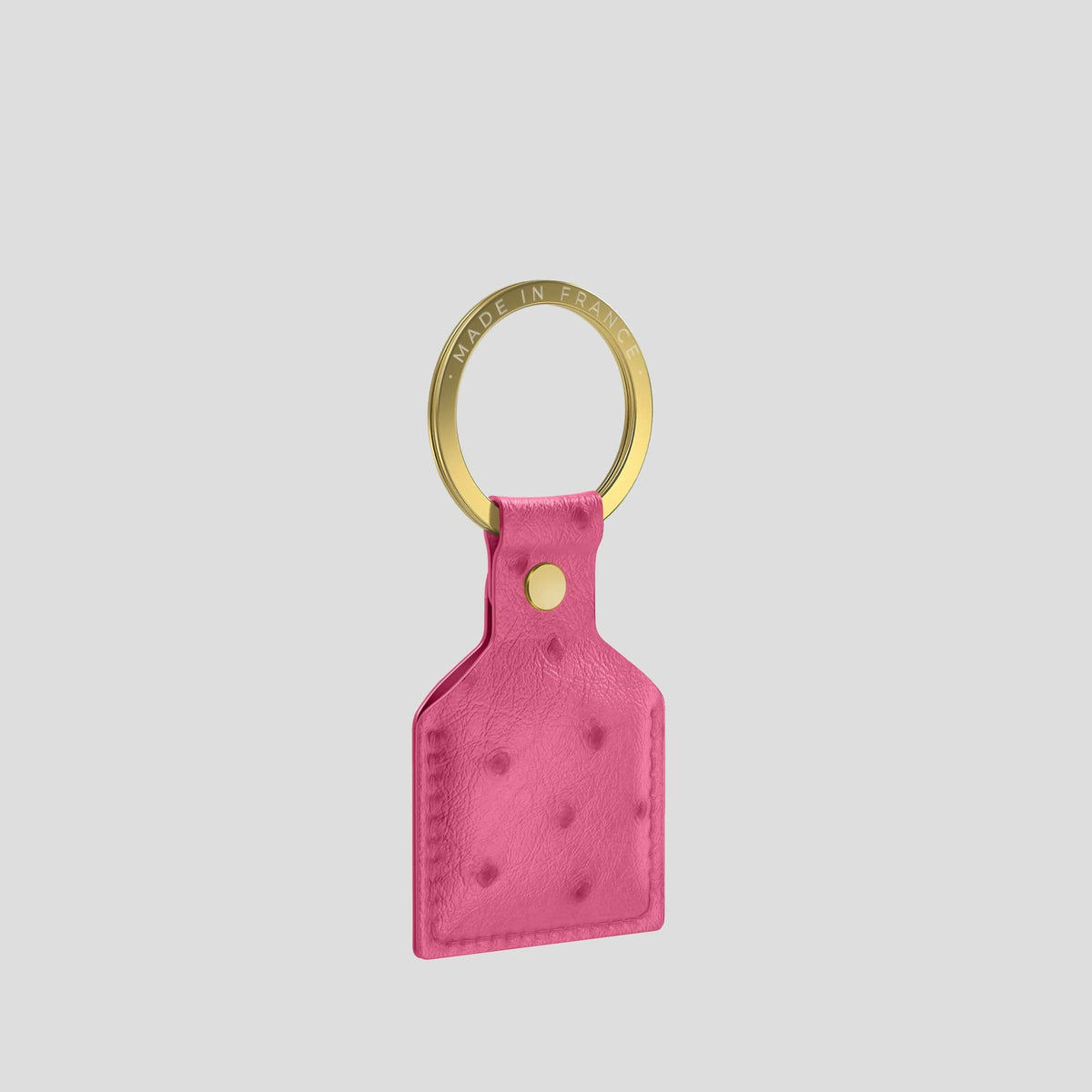 Petal Pink AirTag Ostrich with Gold Metal -4 | Petal-Pink-Gold