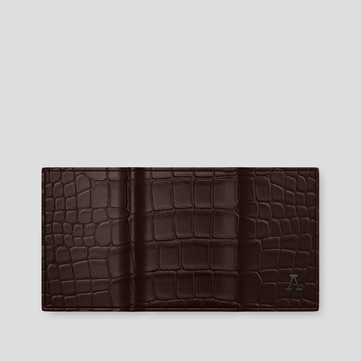 Dark Brown BHolder Alligator with Black Metal -4 | Dark-Brown-Black