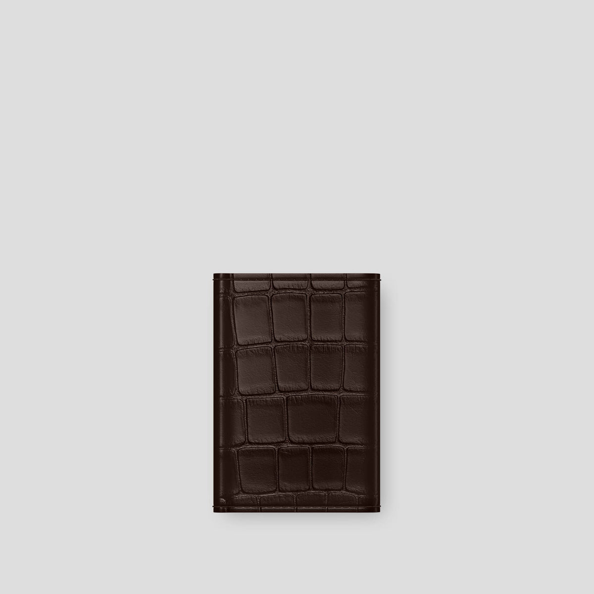 Dark Brown BHolder Alligator with Black Metal -5 | Dark-Brown-Black