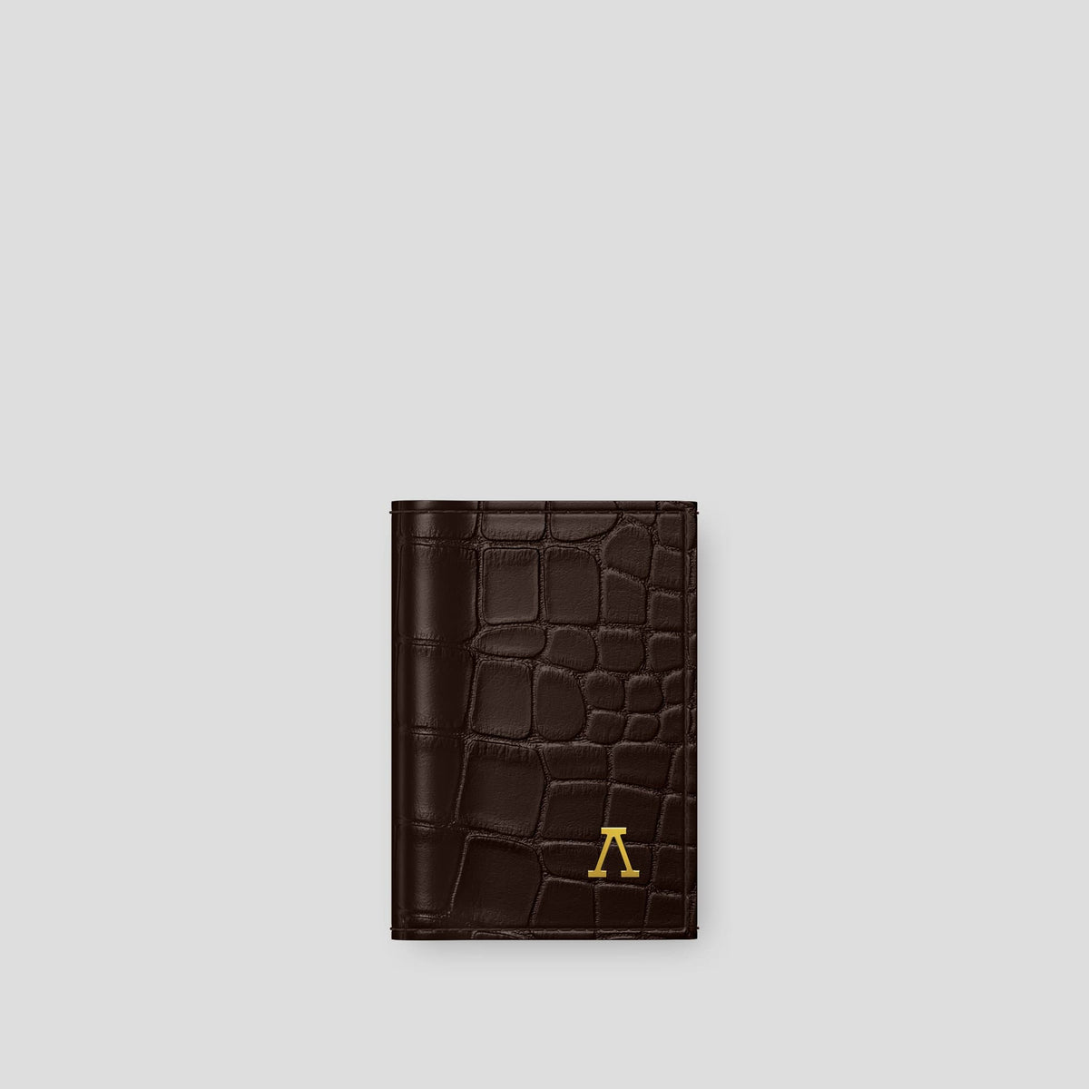 Dark Brown BHolder Alligator with Gold Metal -1 | Dark-Brown-Gold