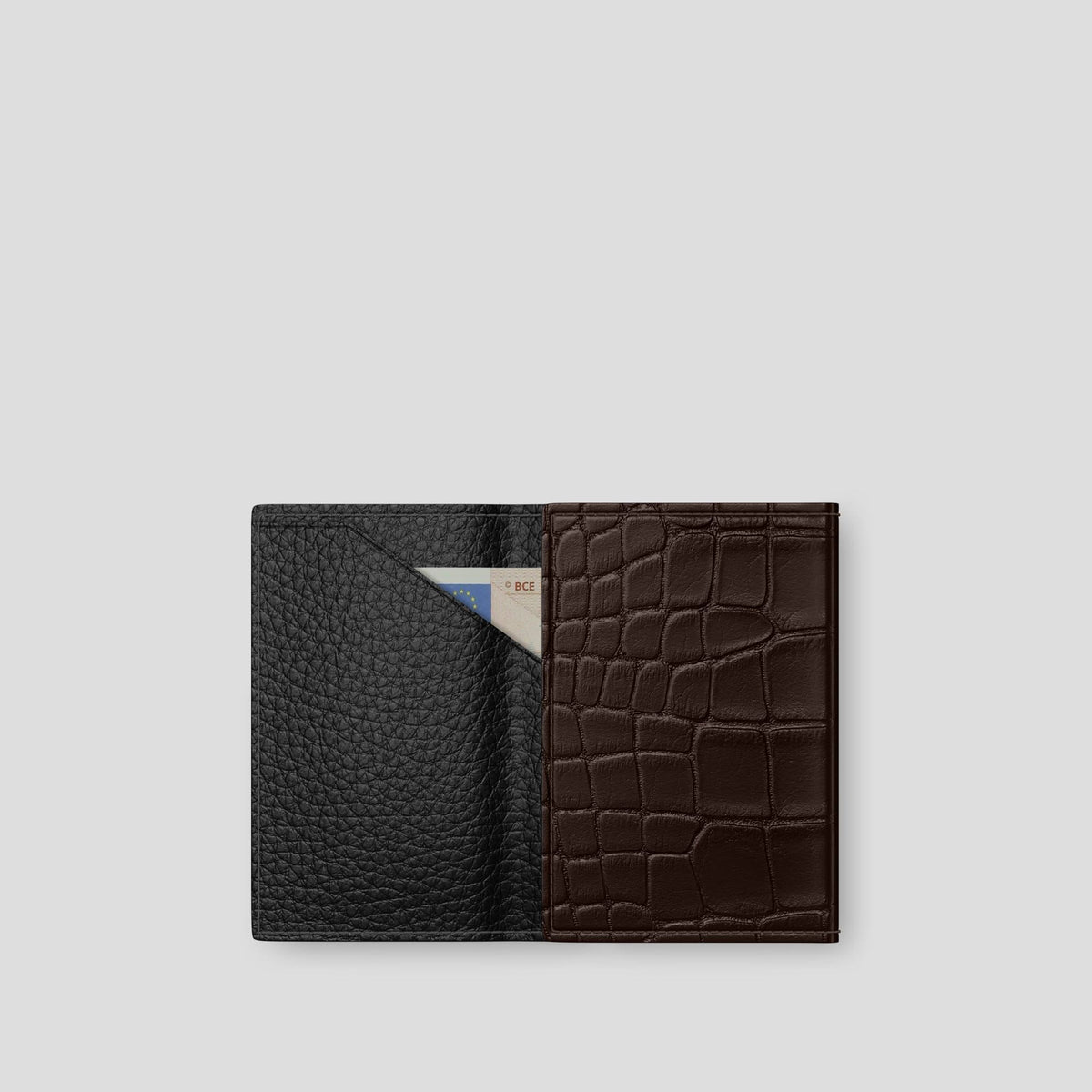 Dark Brown BHolder Alligator with Gold Metal -2 | Dark-Brown-Gold