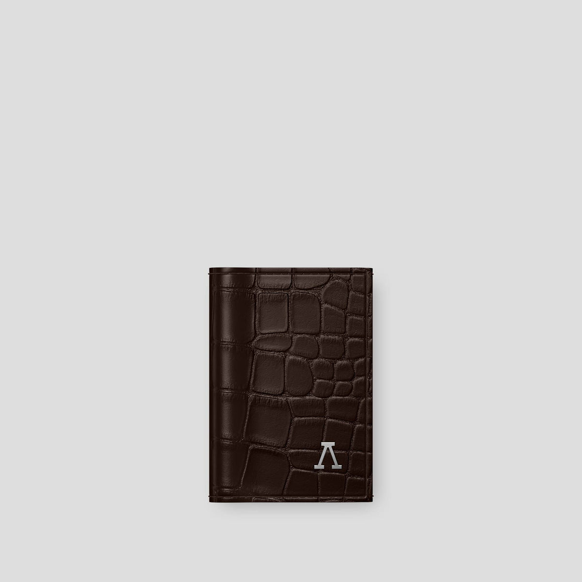 Dark Brown BHolder Alligator with Steel Metal -1 | Dark-Brown-Steel