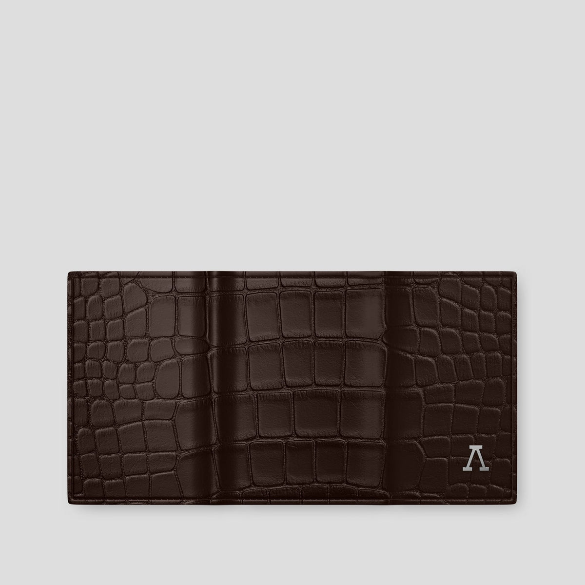 Dark Brown BHolder Alligator with Steel Metal -4 | Dark-Brown-Steel