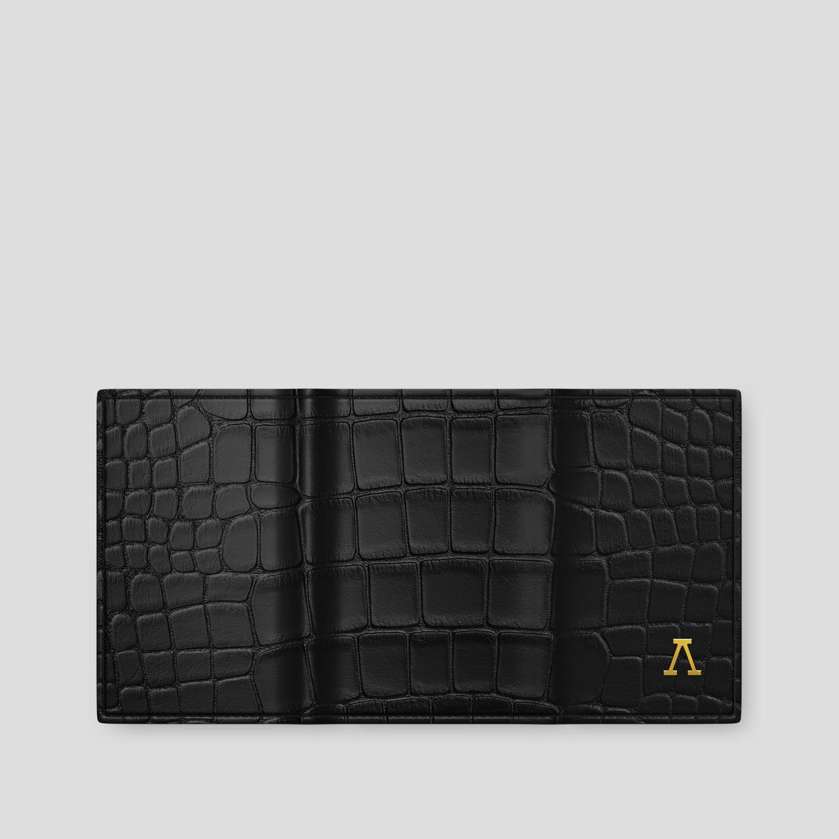 Black BHolder Alligator with Gold Metal -4 | Black-Gold