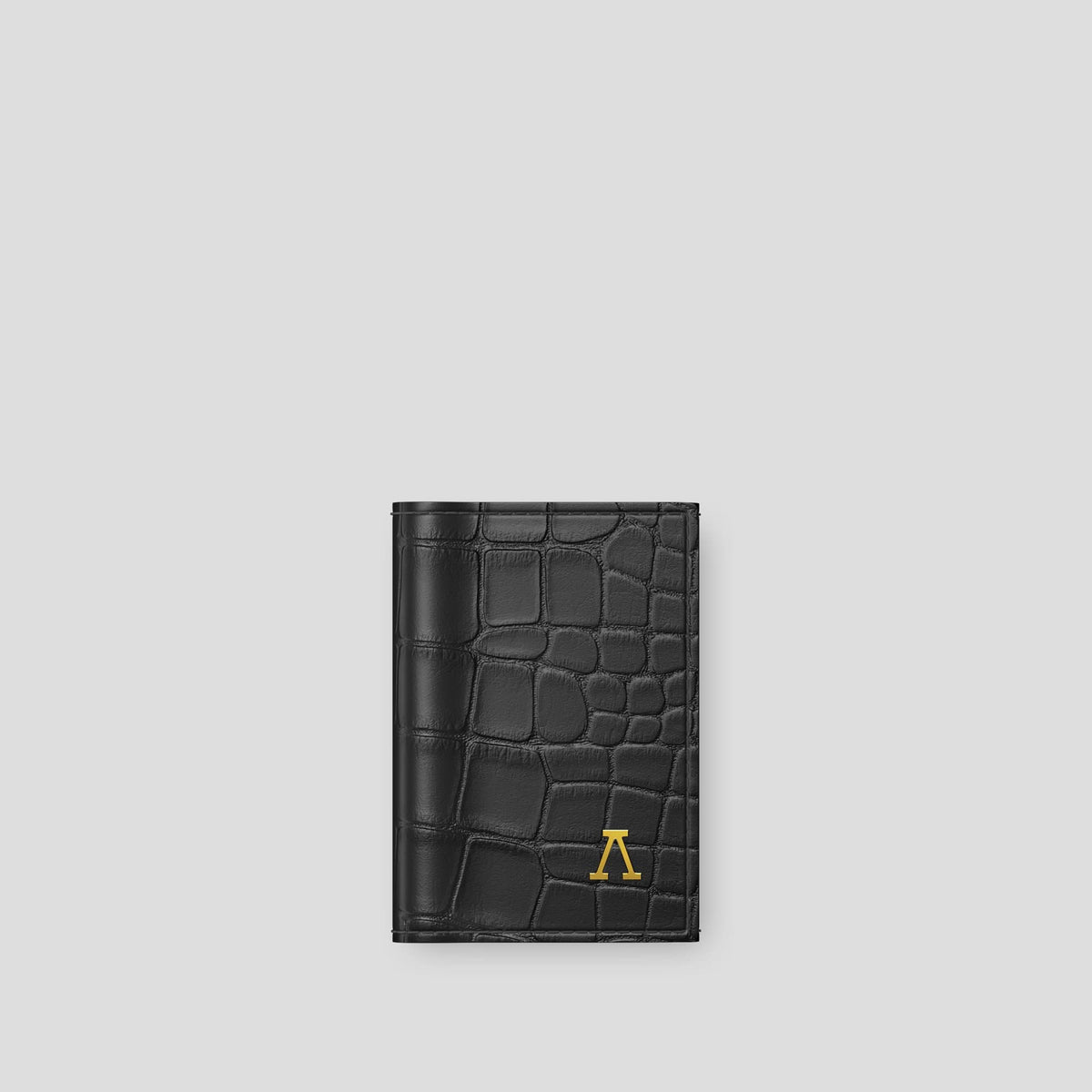 Grey BHolder Alligator with Gold Metal -1 | Grey-Gold