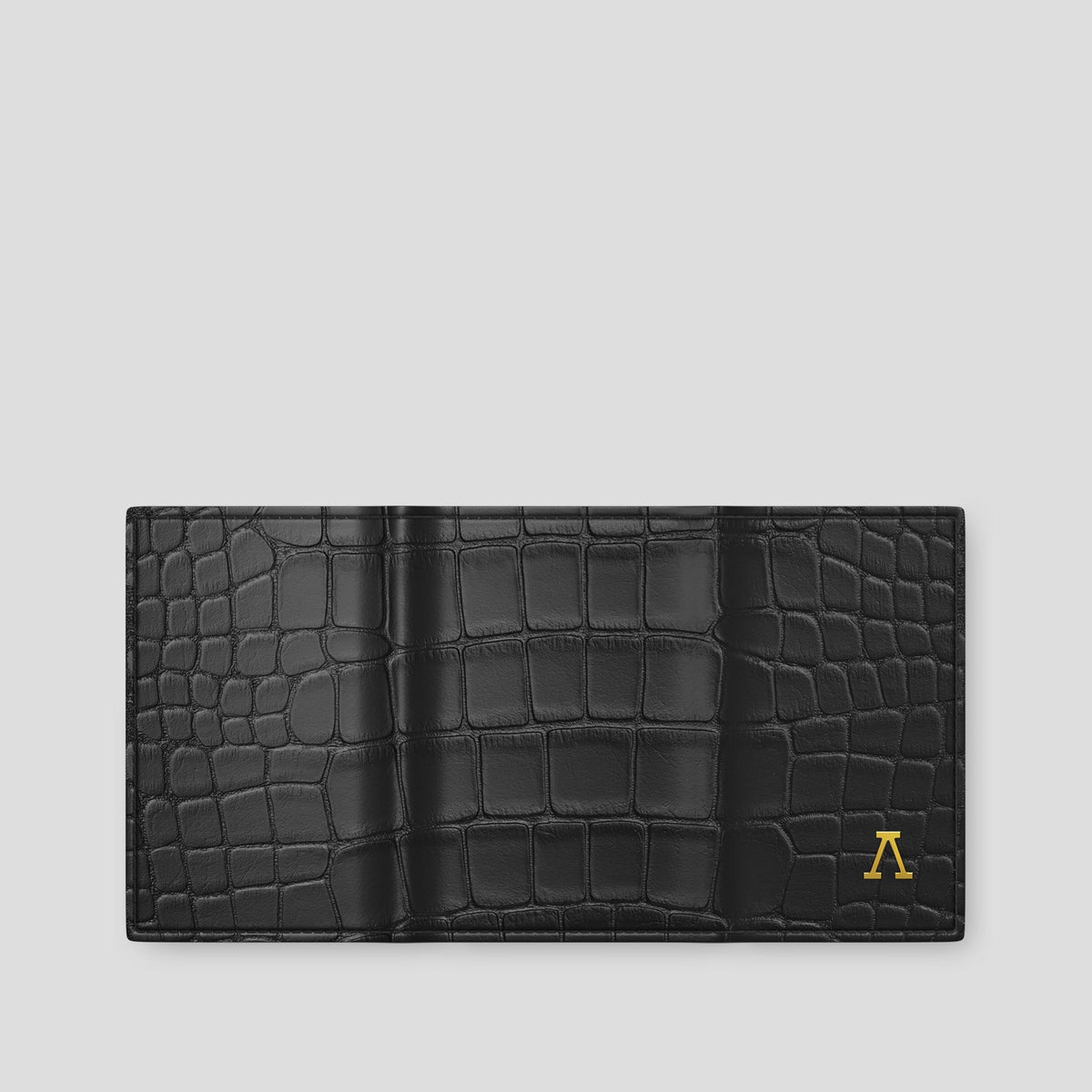 Grey BHolder Alligator with Gold Metal -4 | Grey-Gold