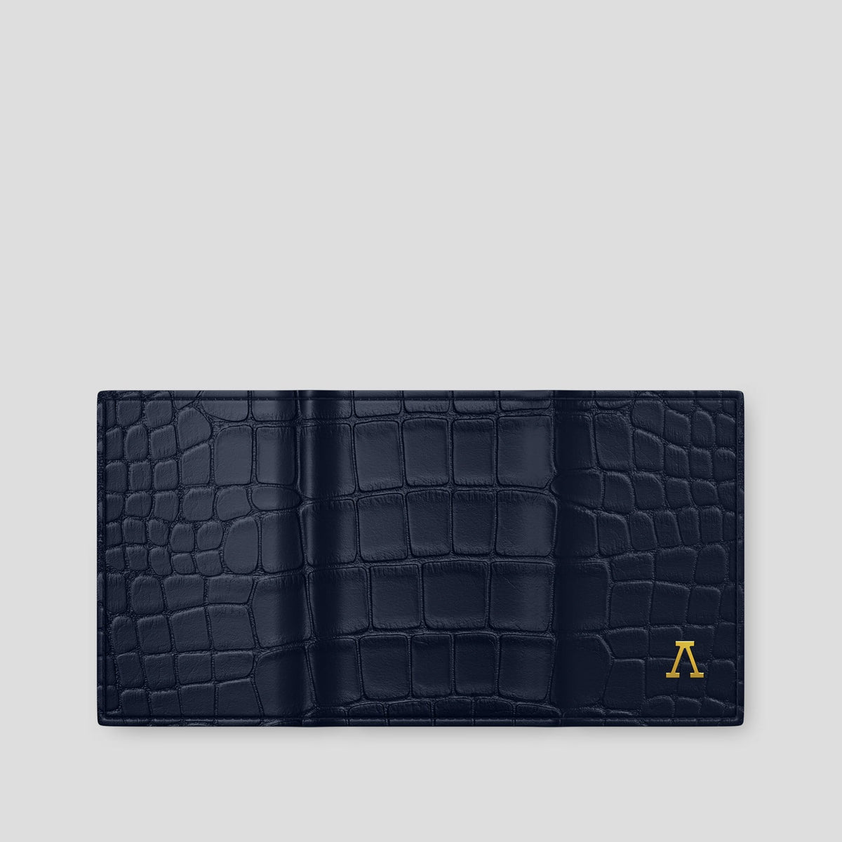 Navy Blue BHolder Alligator with Gold Metal -4 | Navy-Blue-Gold