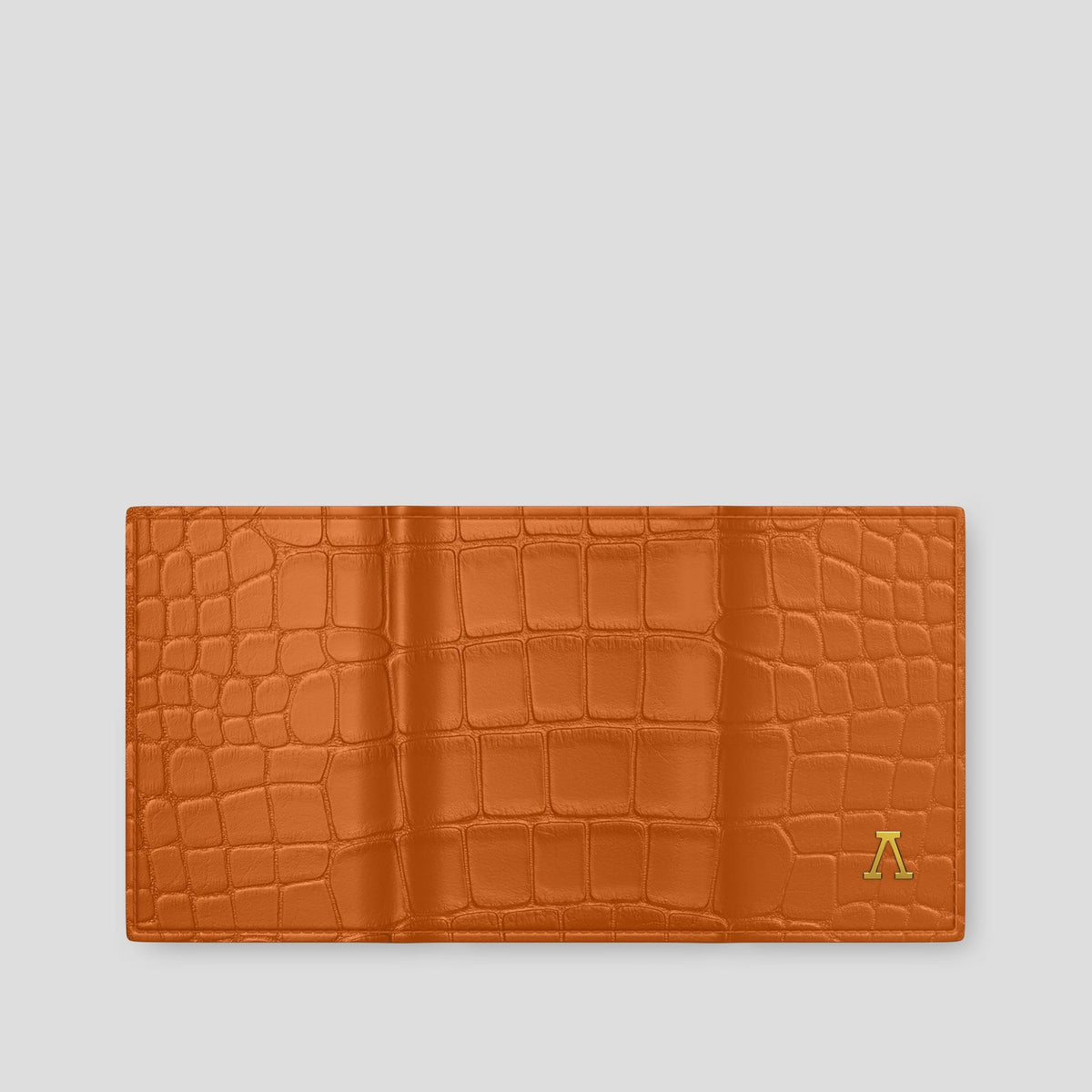 Orange BHolder Alligator with Gold Metal -4 | Orange-Gold