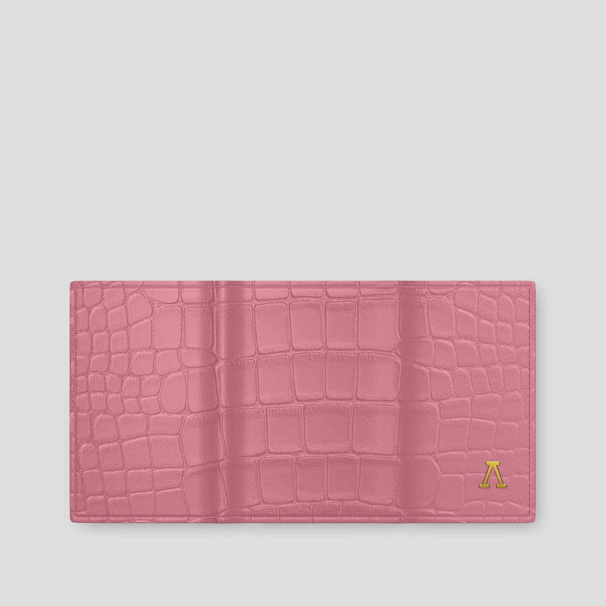 Pink BHolder Alligator with Gold Metal -4 | Pink-Gold