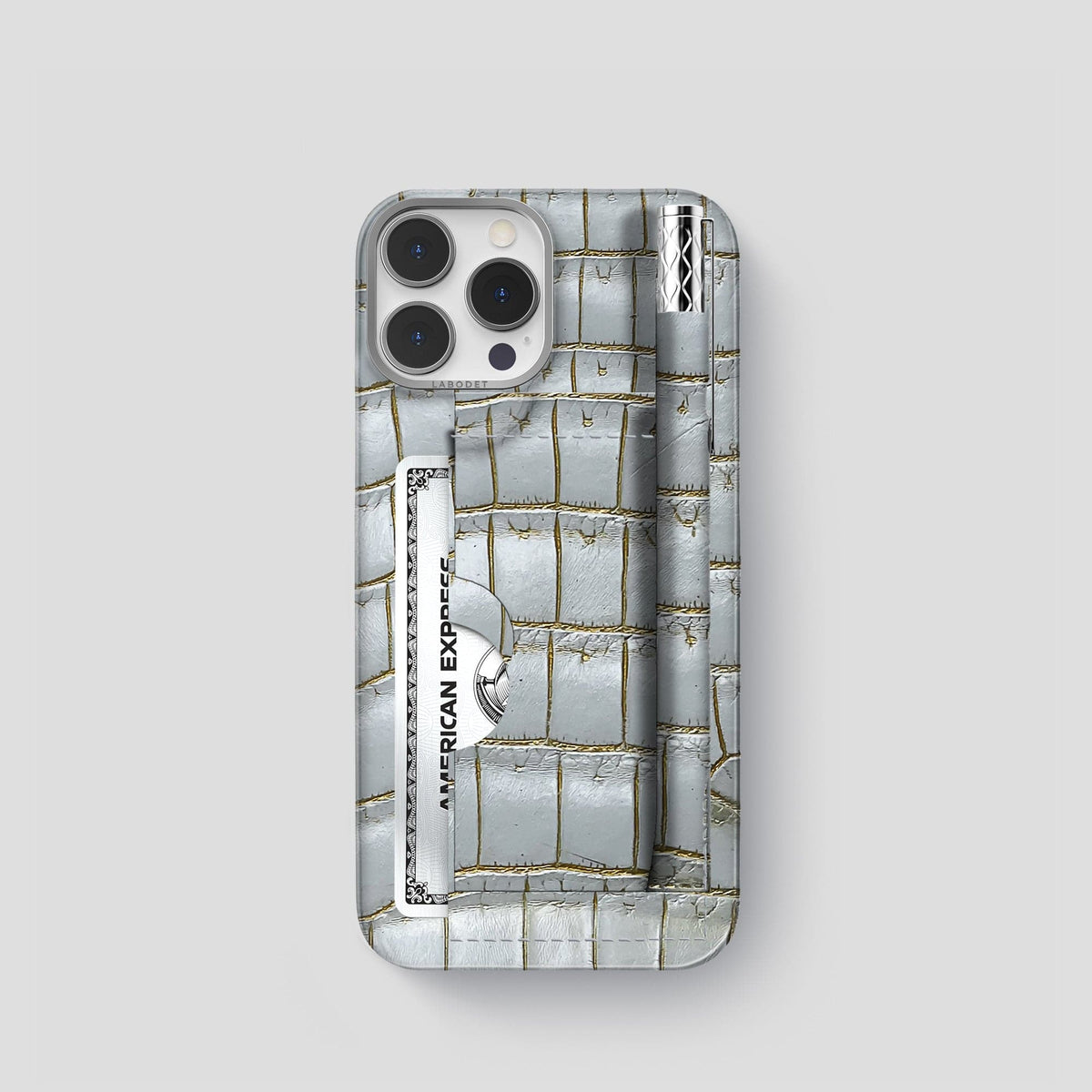 Arctic iPhone 14 Pro Himalaya Сard and Pen Holder Case with Steel Metal -1 | Arctic-Steel