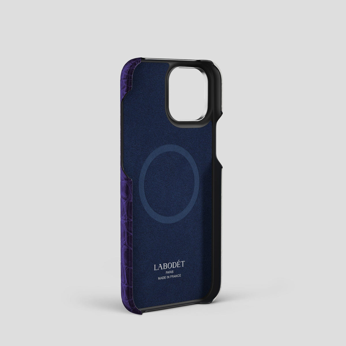 Purple iPhone 14 Pro Himalaya Сard and Pen Holder Case with Steel Metal -3 | Purple-Steel