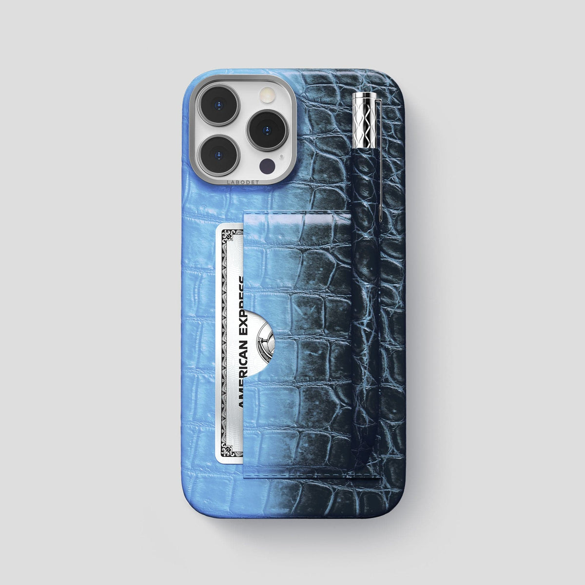Lavender iPhone 14 Pro Max Himalaya Card and Pen Holder Case with Steel Metal -1 | Lavender-Steel