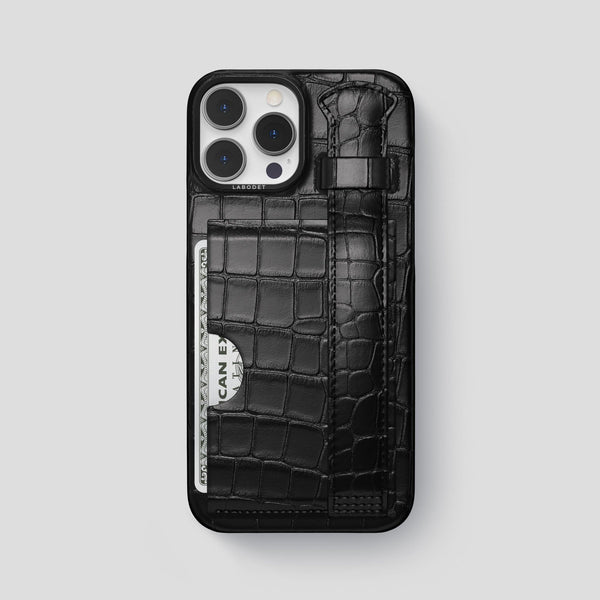 Cardholder Strap Case For iPhone 14 Pro Max In Alligator
