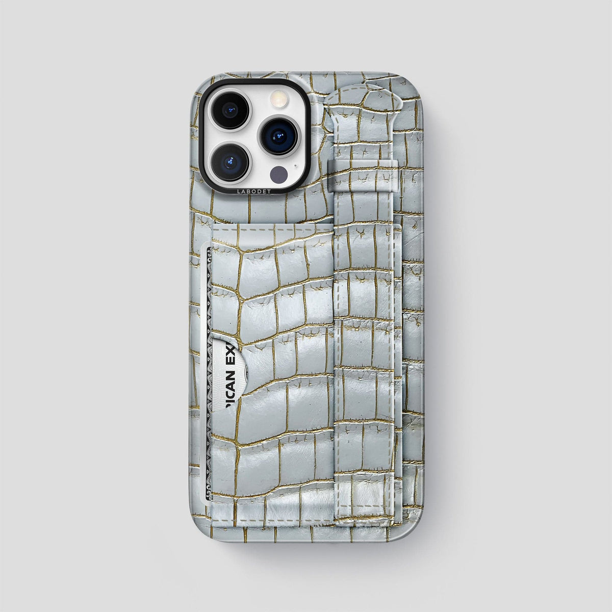 Arctic iPhone 14 Pro Max Himalaya Strap Case Himalayan Crocodile with Black Metal -1 | Arctic-Black