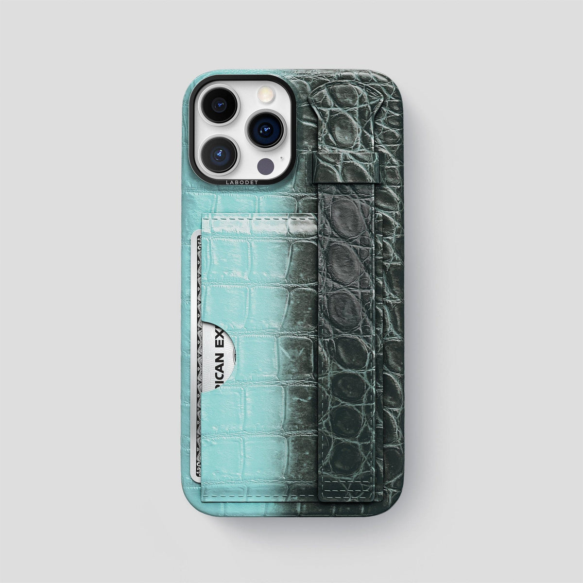 Light-Mint iPhone 14 Pro Max Himalaya Strap Case Himalayan Crocodile with Black Metal -1 | Light-Mint-Black