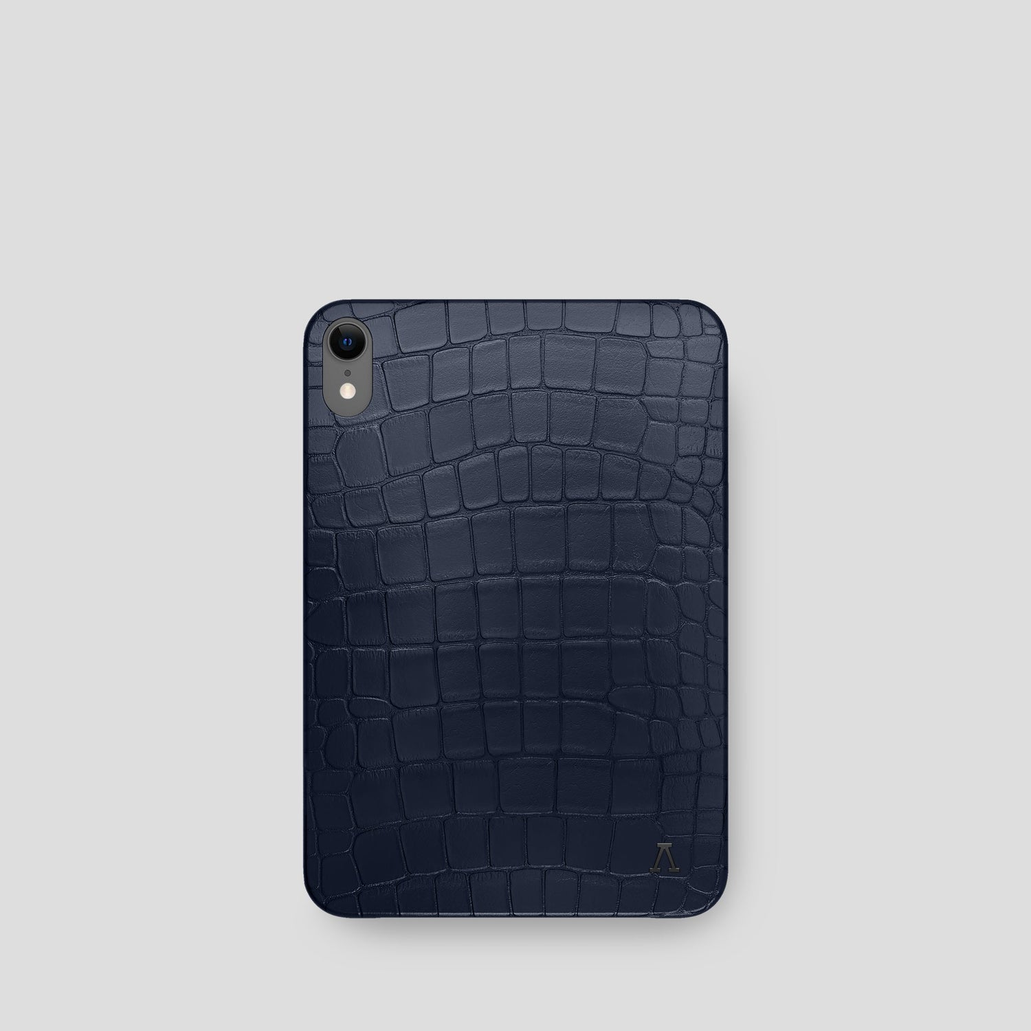Navy Blue iPad mini Case Alligator with Black Metal -2 | Navy-Blue-Black