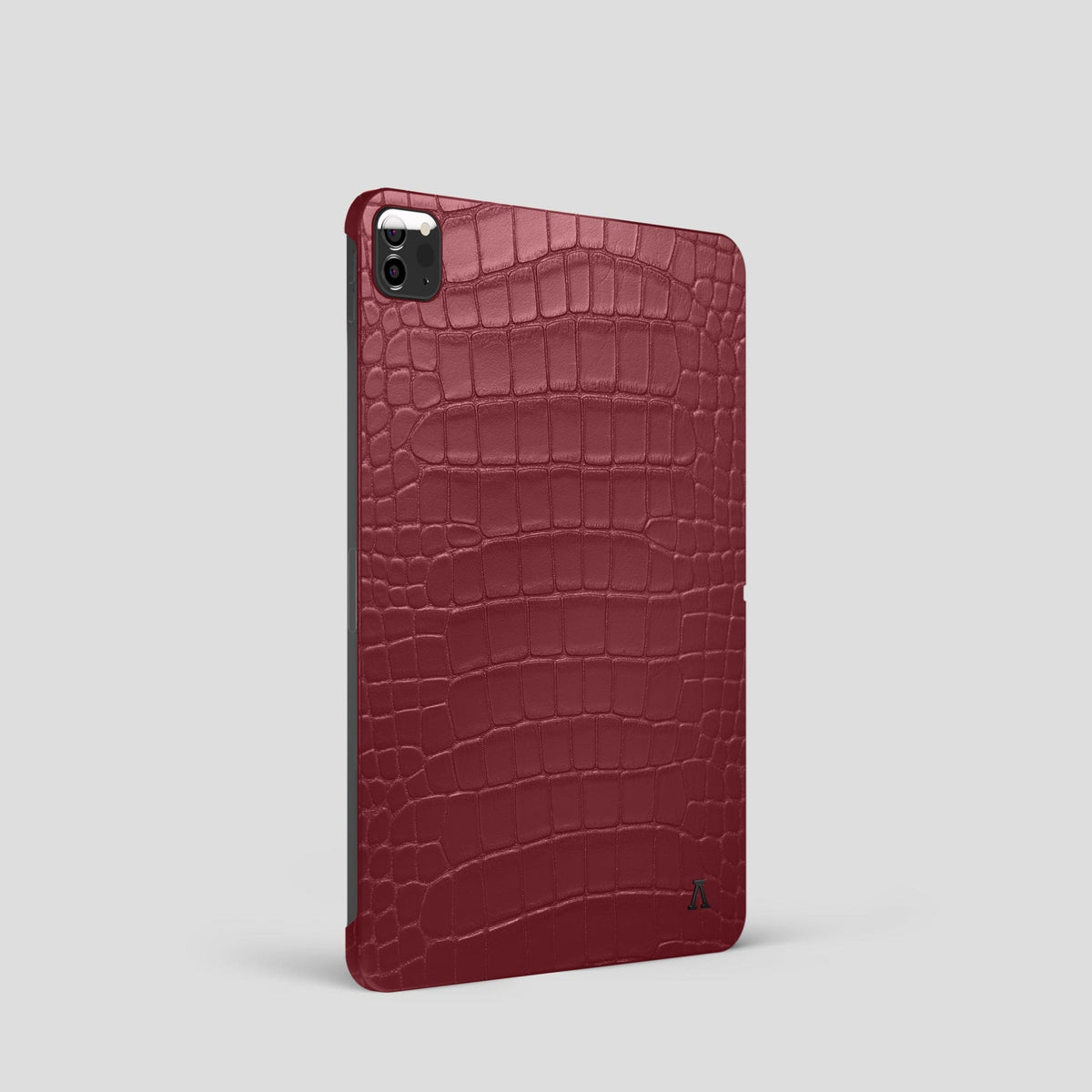 Burgundy iPad Pro 11-inch Case Alligator with Black Metal -1 | Burgundy-Black