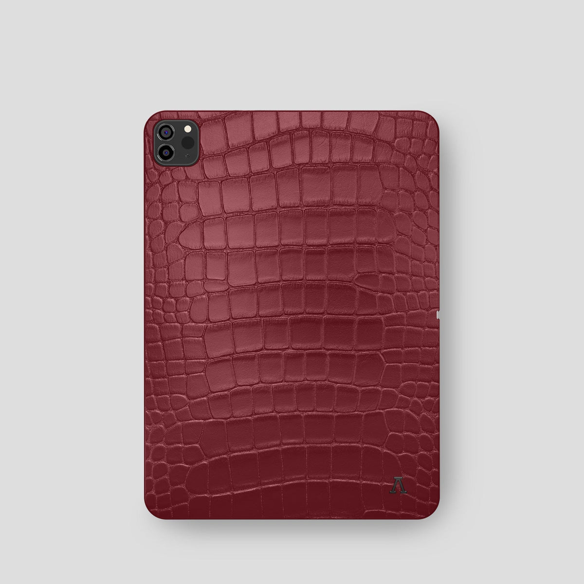 Burgundy iPad Pro 11-inch Case Alligator with Black Metal -2 | Burgundy-Black