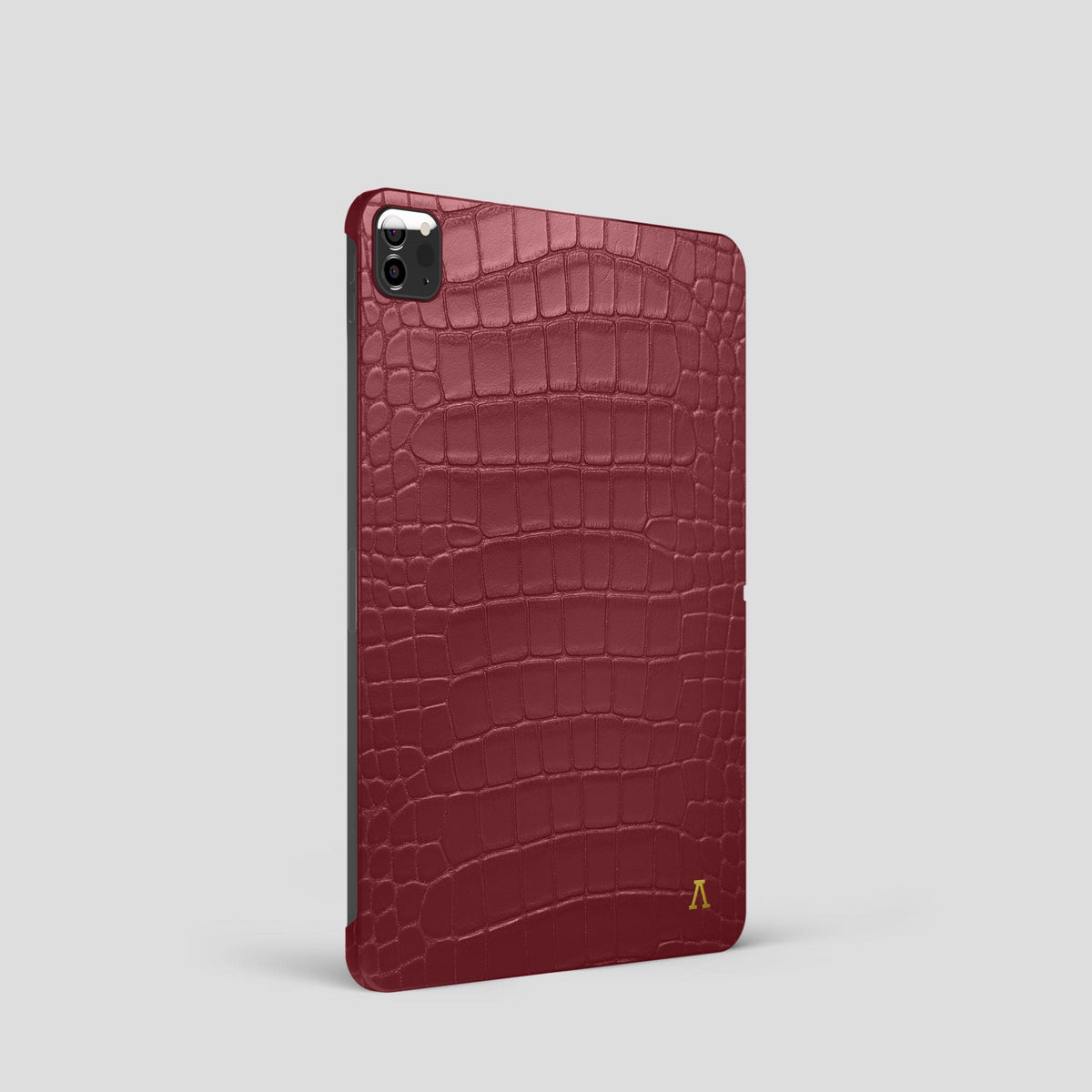 Burgundy iPad Pro 11-inch Case Alligator with Gold Metal -1 | Burgundy-Gold