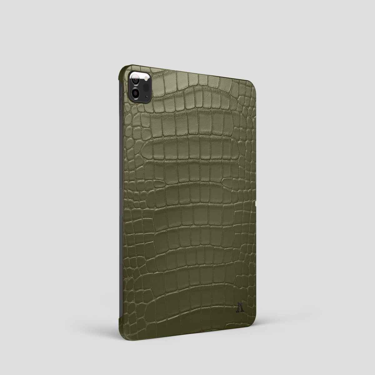 Kaki-Green iPad Pro 11-inch Case Alligator with Black Metal -1 | Kaki-Green-Black