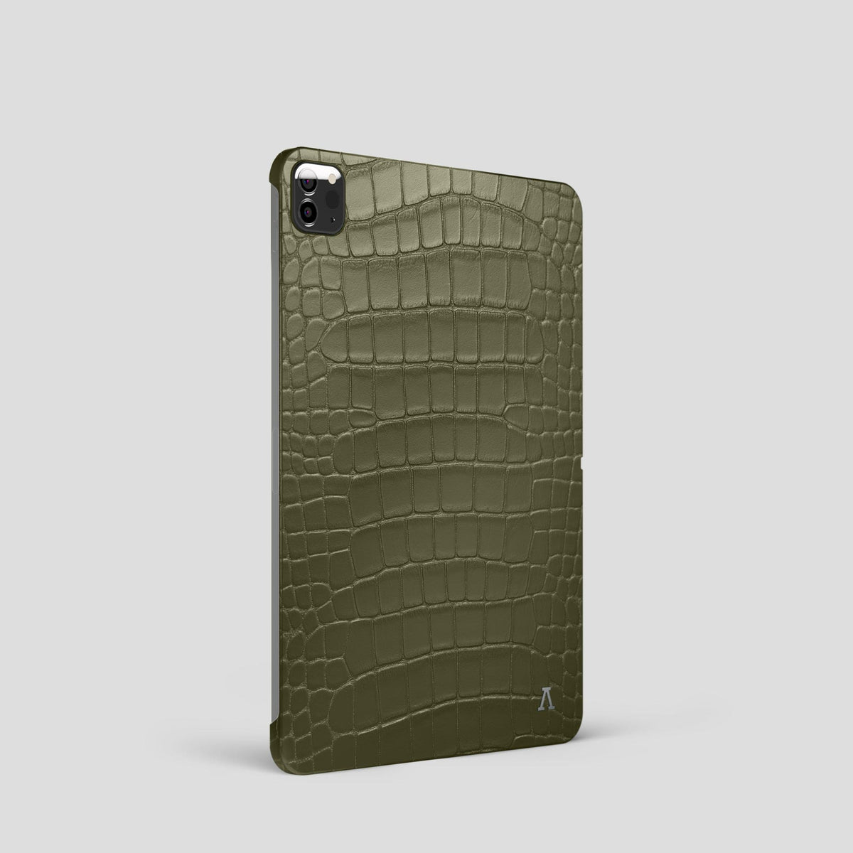 Kaki-Green iPad Pro 11-inch Case Alligator with Steel Metal -1 | Kaki-Green-Steel