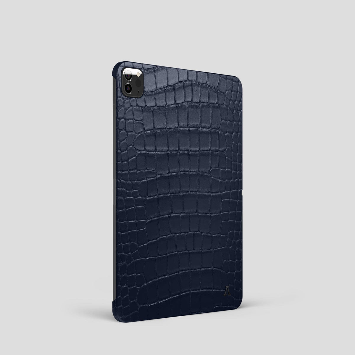 Navy Blue iPad Pro 11-inch Case Alligator with Black Metal -1 | Navy-Blue-Black