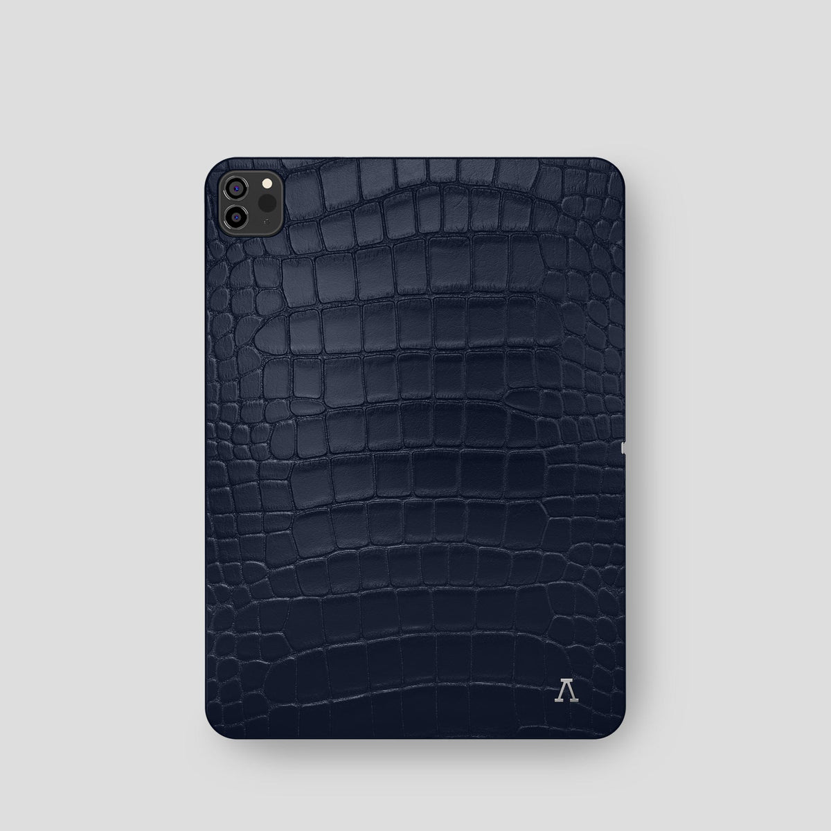 Navy Blue iPad Pro 11-inch Case Alligator with Steel Metal -2 | Navy-Blue-Steel