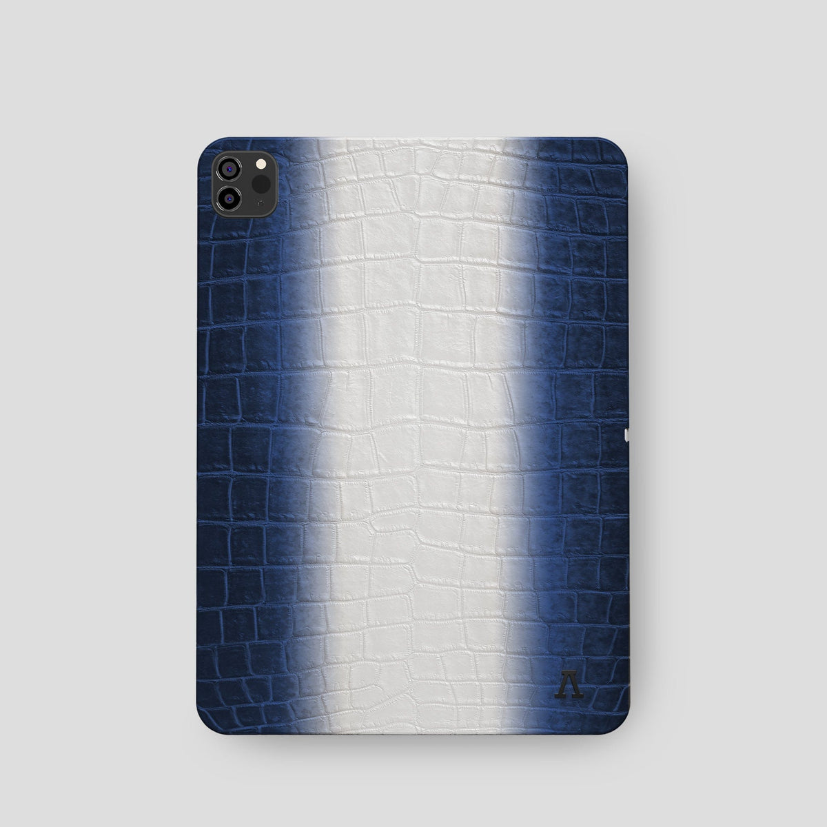 Navy Blue iPad Pro 11-inch Case Himalayan Crocodile with Black Metal -2 | Navy-Blue-Black