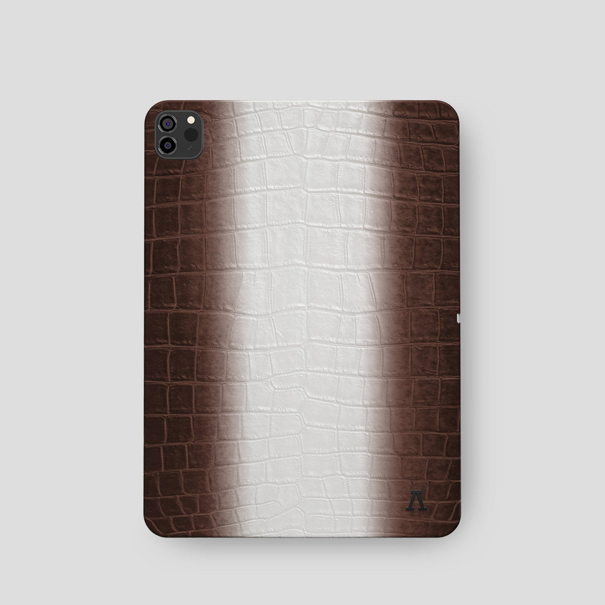 Dark Brown iPad Pro 11-inch Case Himalayan Crocodile with Black Metal -2 | Dark-Brown-Black