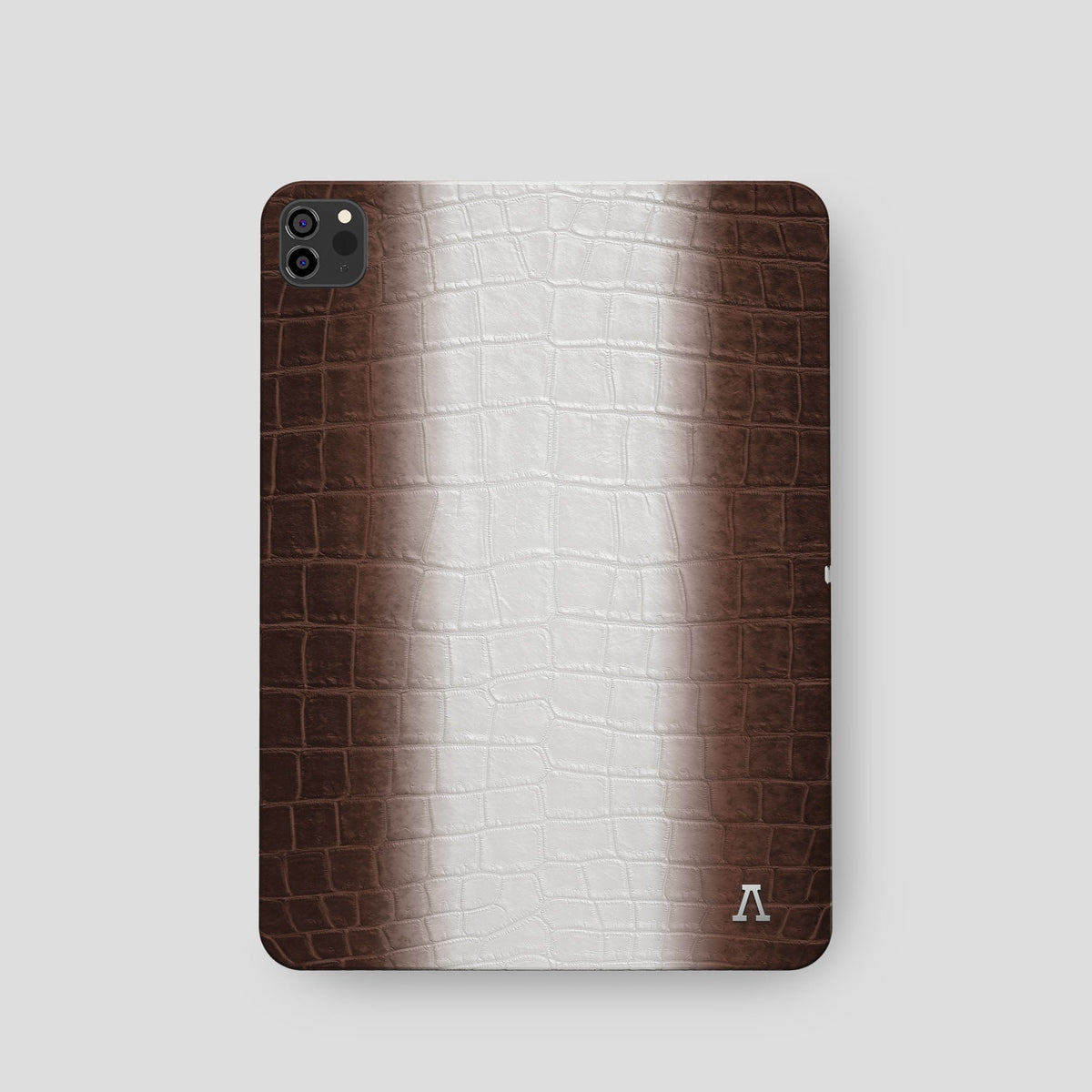 Dark Brown iPad Pro 11-inch Case Himalayan Crocodile with Steel Metal -2 | Dark-Brown-Steel