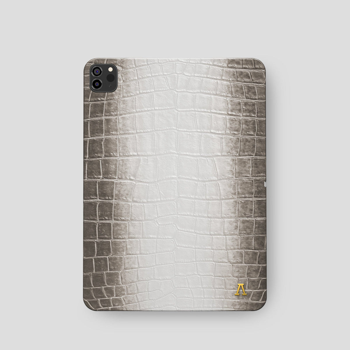 Dark iPad Pro 11-inch Case Himalayan Crocodile with Gold Metal -2 | Dark-Gold