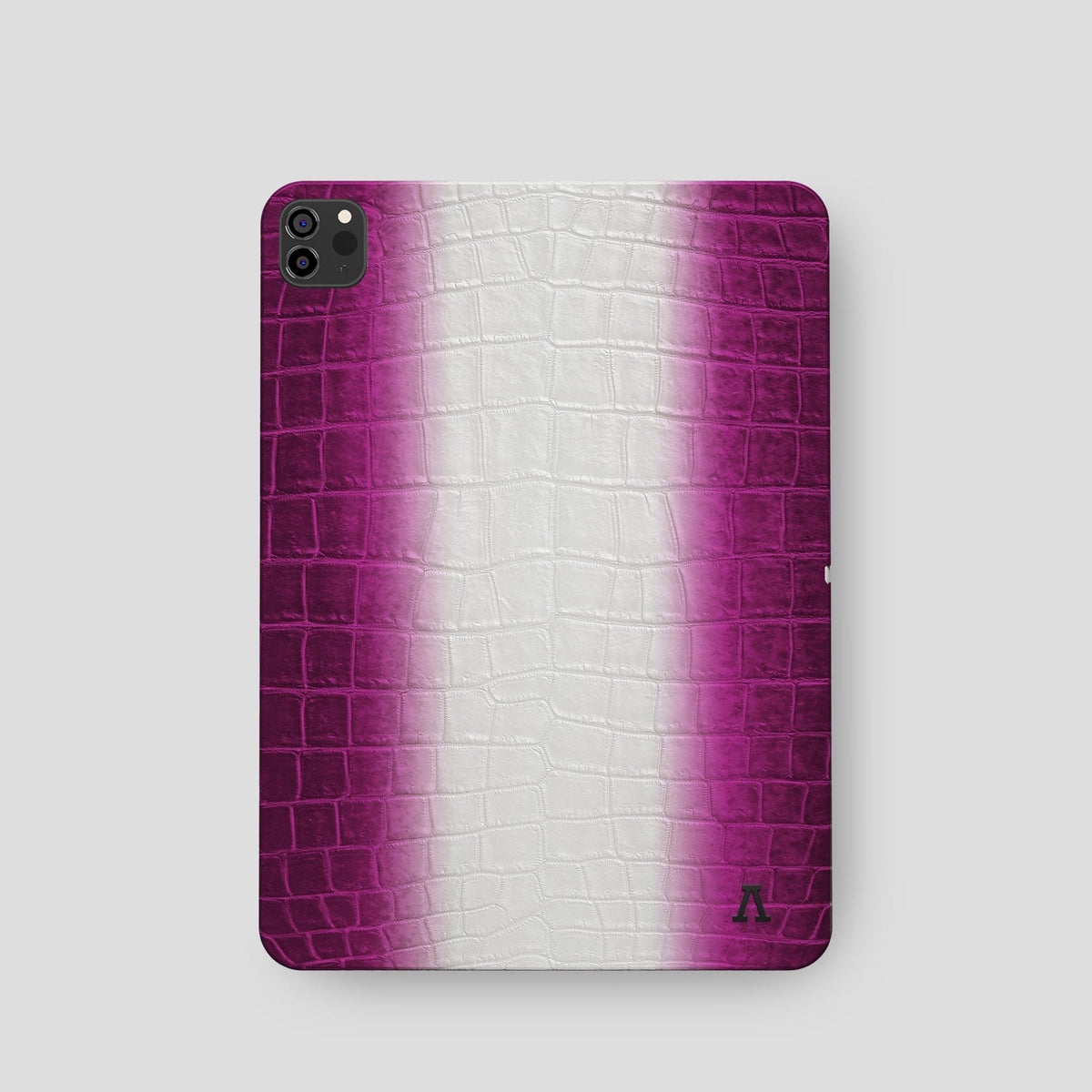 Fuchsia iPad Pro 11-inch Case Himalayan Crocodile with Black Metal -2 | Fuchsia-Black