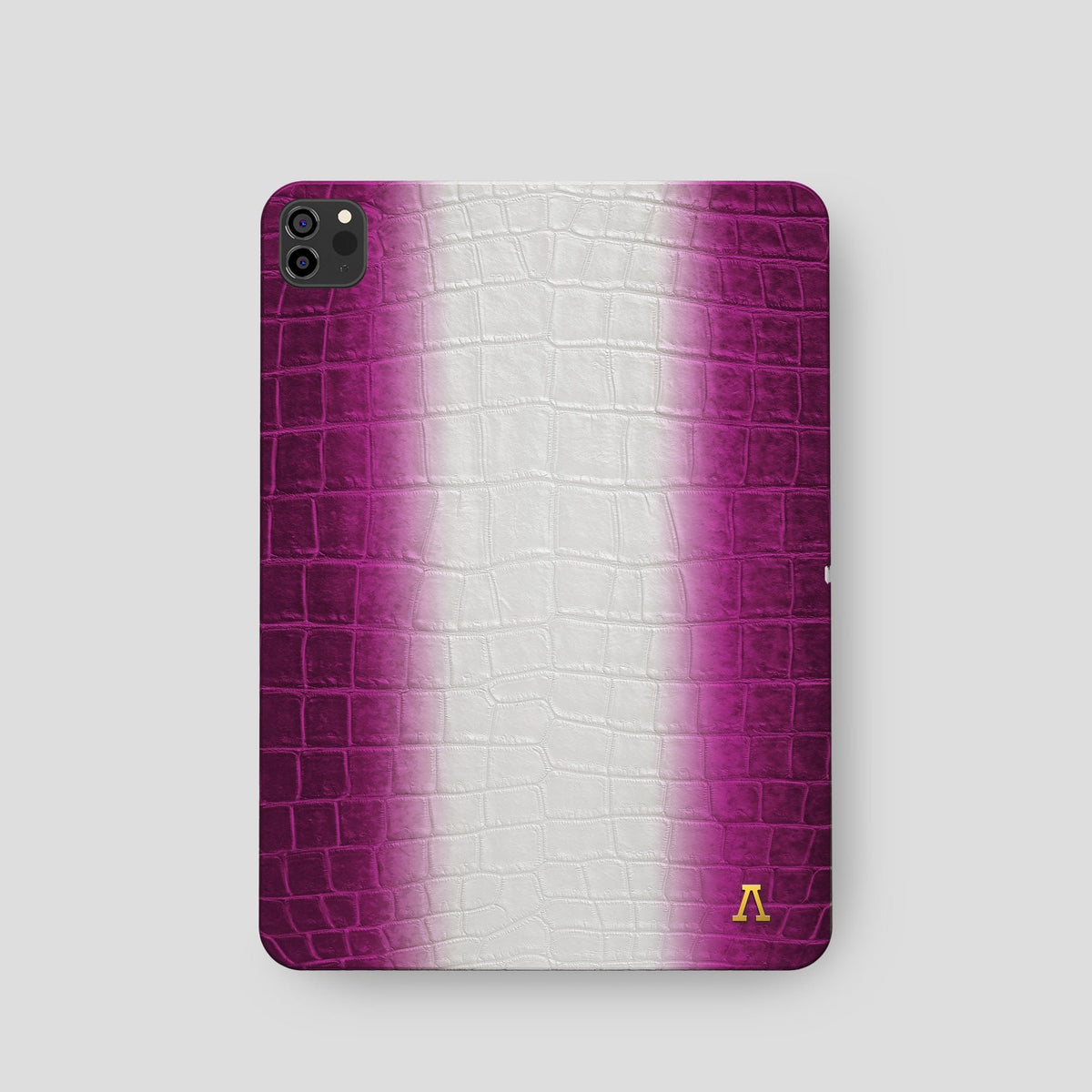 Fuchsia iPad Pro 11-inch Case Himalayan Crocodile with Gold Metal -2 | Fuchsia-Gold