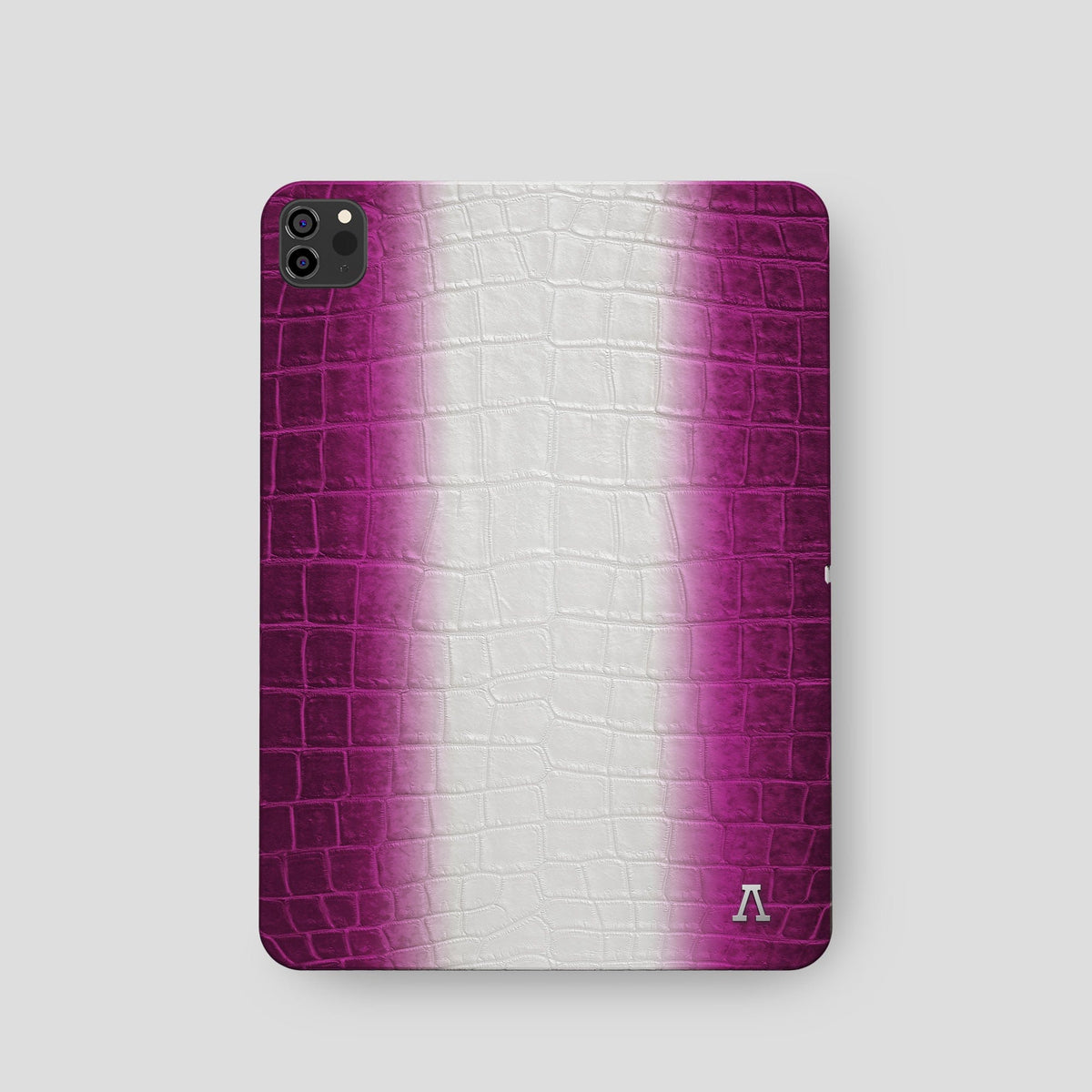 Fuchsia iPad Pro 11-inch Case Himalayan Crocodile with Steel Metal -2 | Fuchsia-Steel