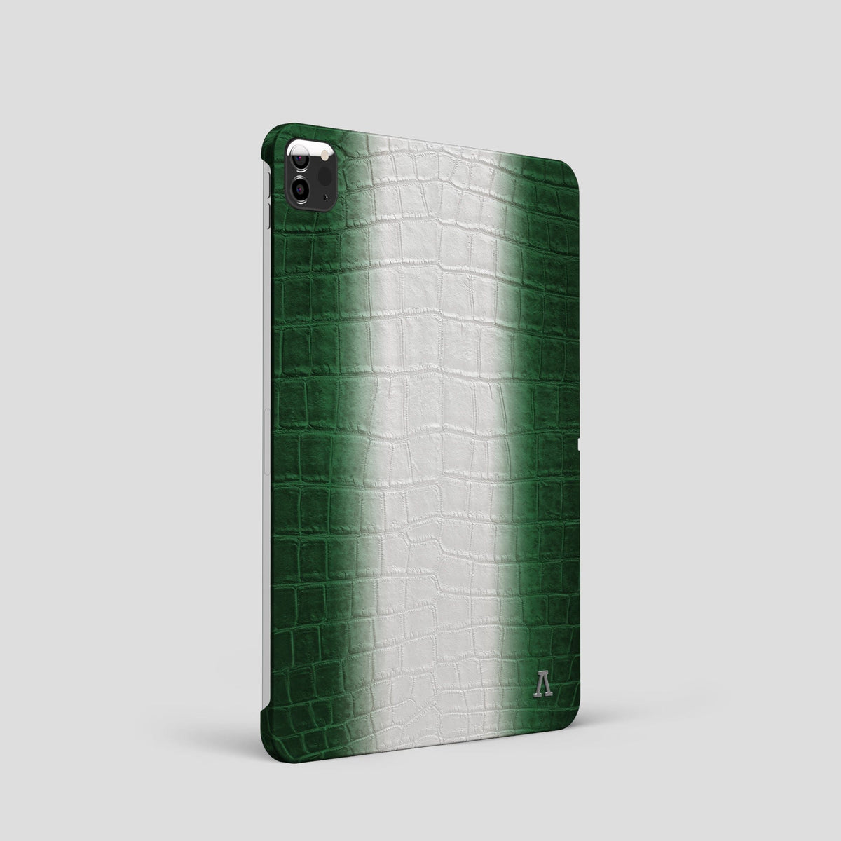 Green iPad Pro 11-inch Case Himalayan Crocodile with Steel Metal -1 | Green-Steel