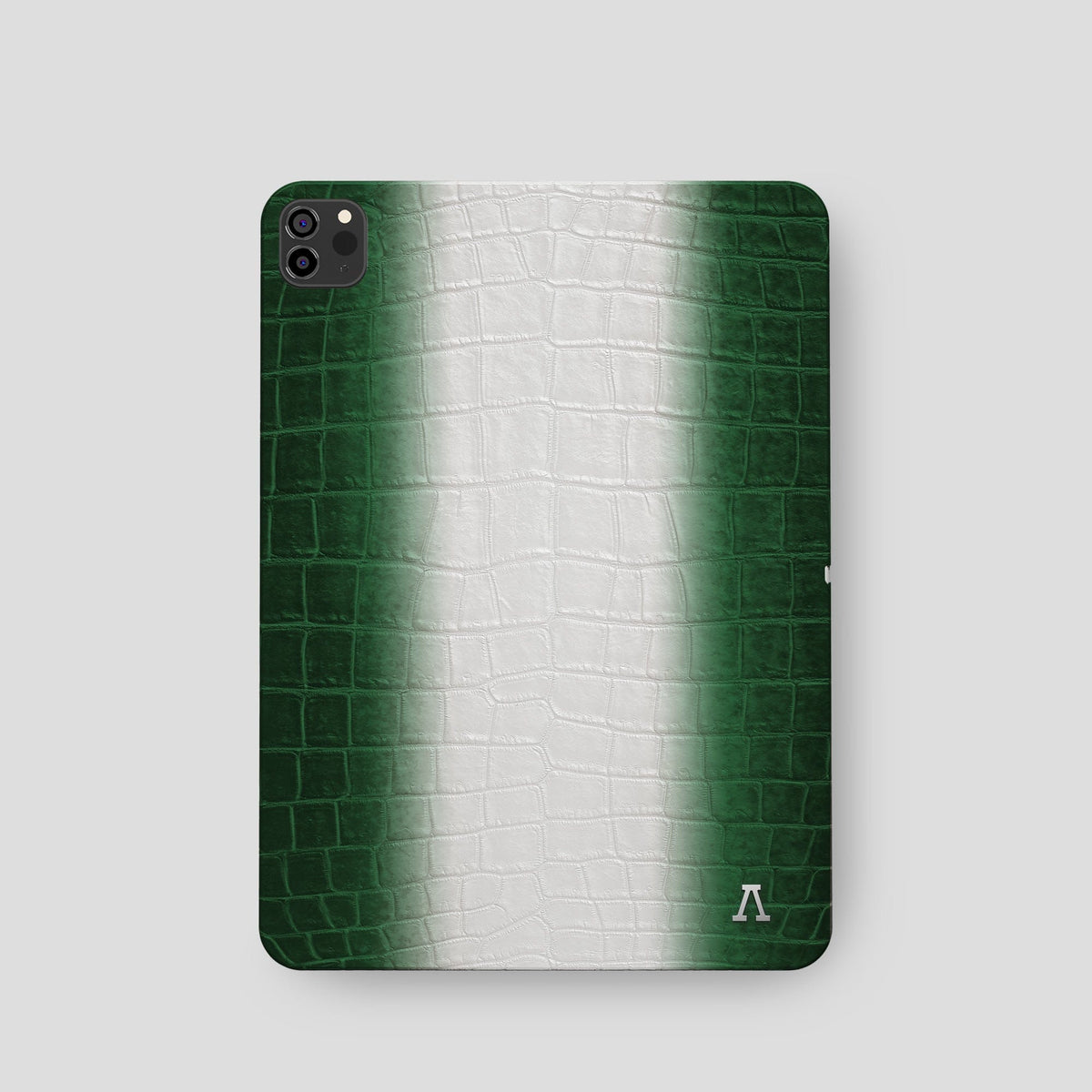 Green iPad Pro 11-inch Case Himalayan Crocodile with Steel Metal -2 | Green-Steel