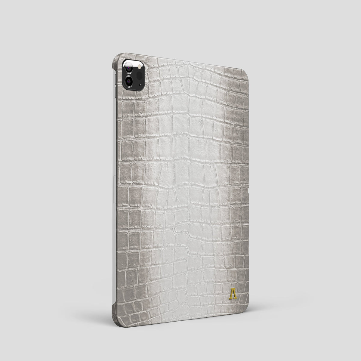Light iPad Pro 11-inch Case Himalayan Crocodile with Gold Metal -1 | Light-Gold
