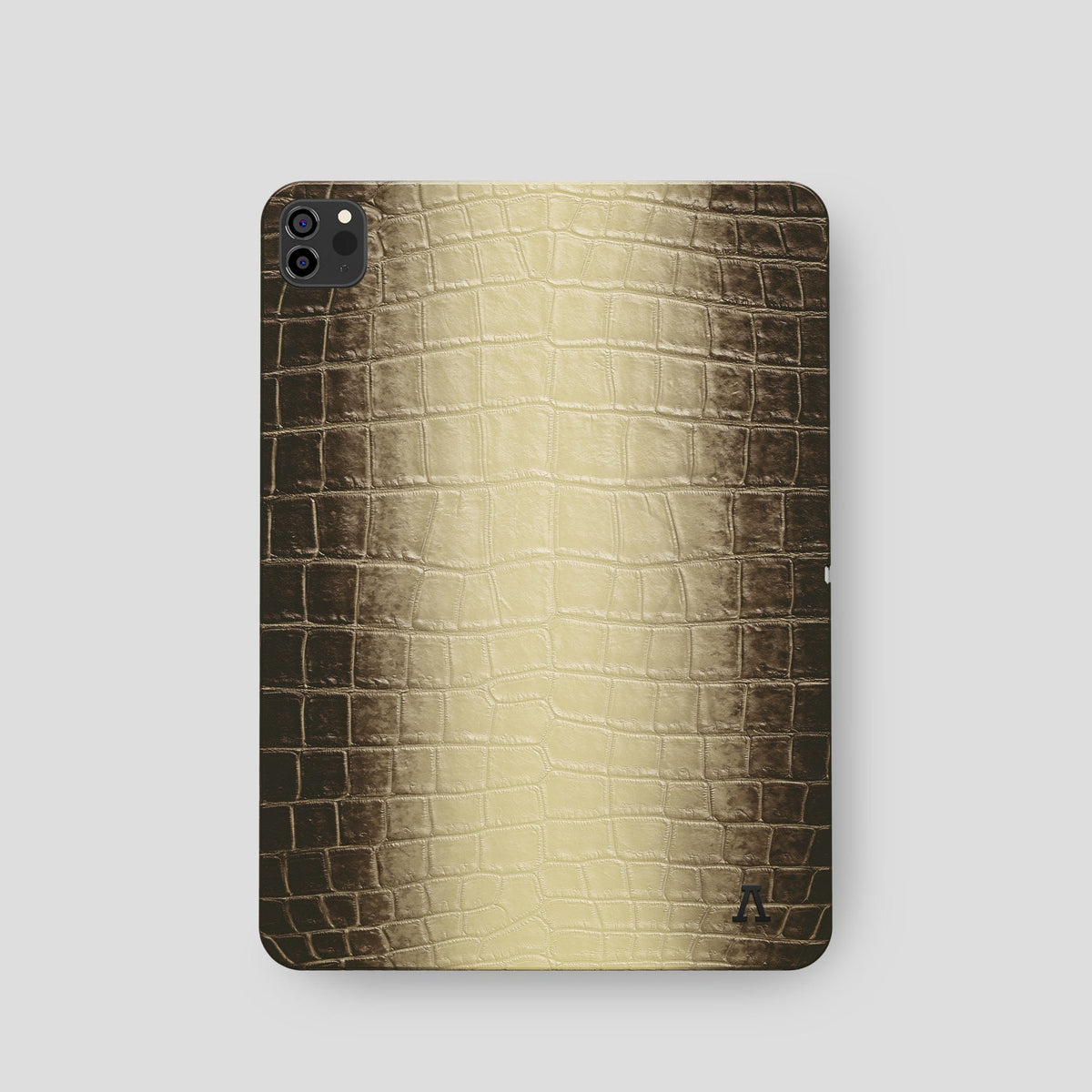 Natural iPad Pro 11-inch Case Himalayan Crocodile with Black Metal -2 | Natural-Black