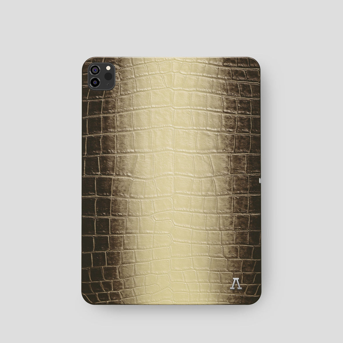 Natural iPad Pro 11-inch Case Himalayan Crocodile with Steel Metal -2 | Natural-Steel