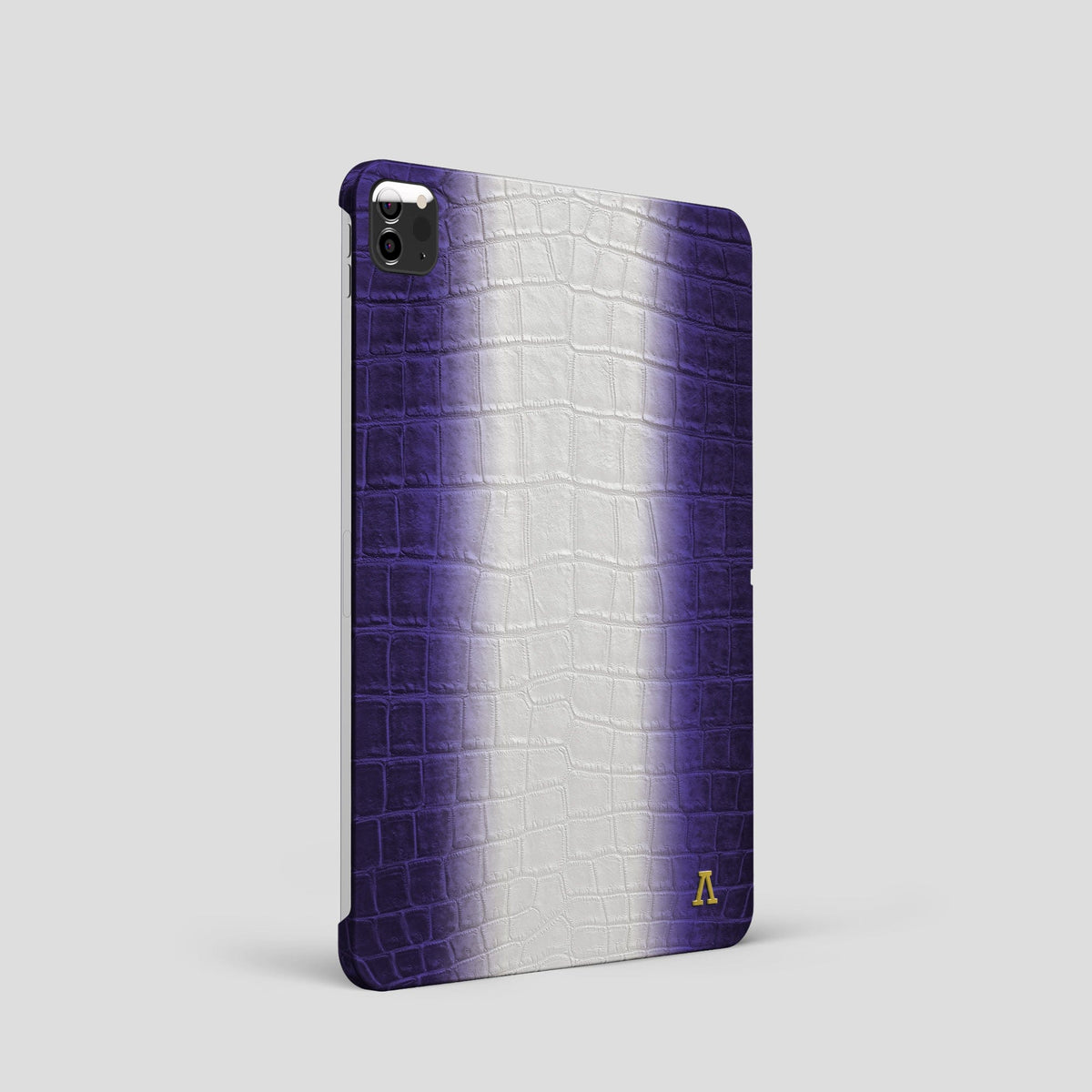 Purple iPad Pro 11-inch Case Himalayan Crocodile with Gold Metal -1 | Purple-Gold