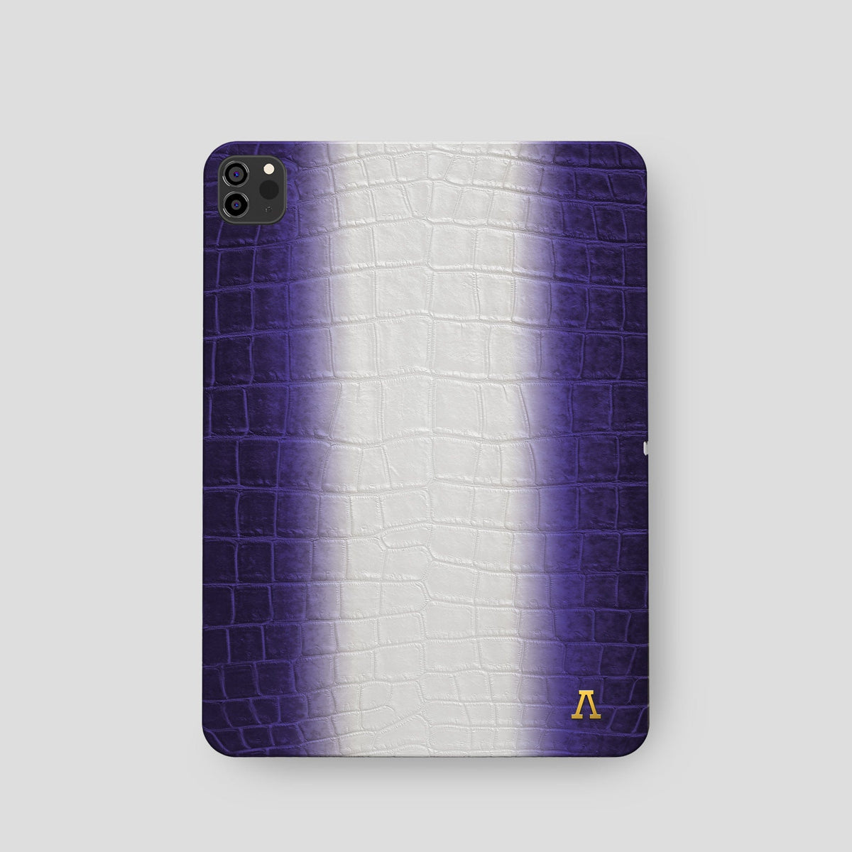 Purple iPad Pro 11-inch Case Himalayan Crocodile with Gold Metal -2 | Purple-Gold