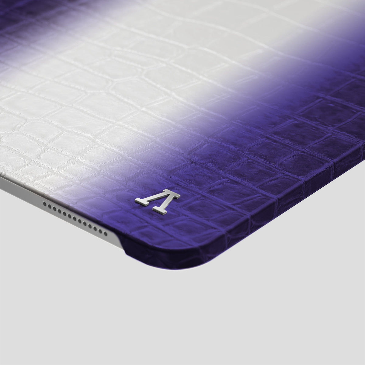 Purple iPad Pro 11-inch Case Himalayan Crocodile with Steel Metal -5 | Purple-Steel