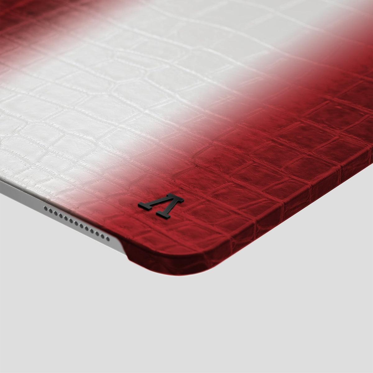 Red iPad Pro 11-inch Case Himalayan Crocodile with Black Metal -5 | Red-Black