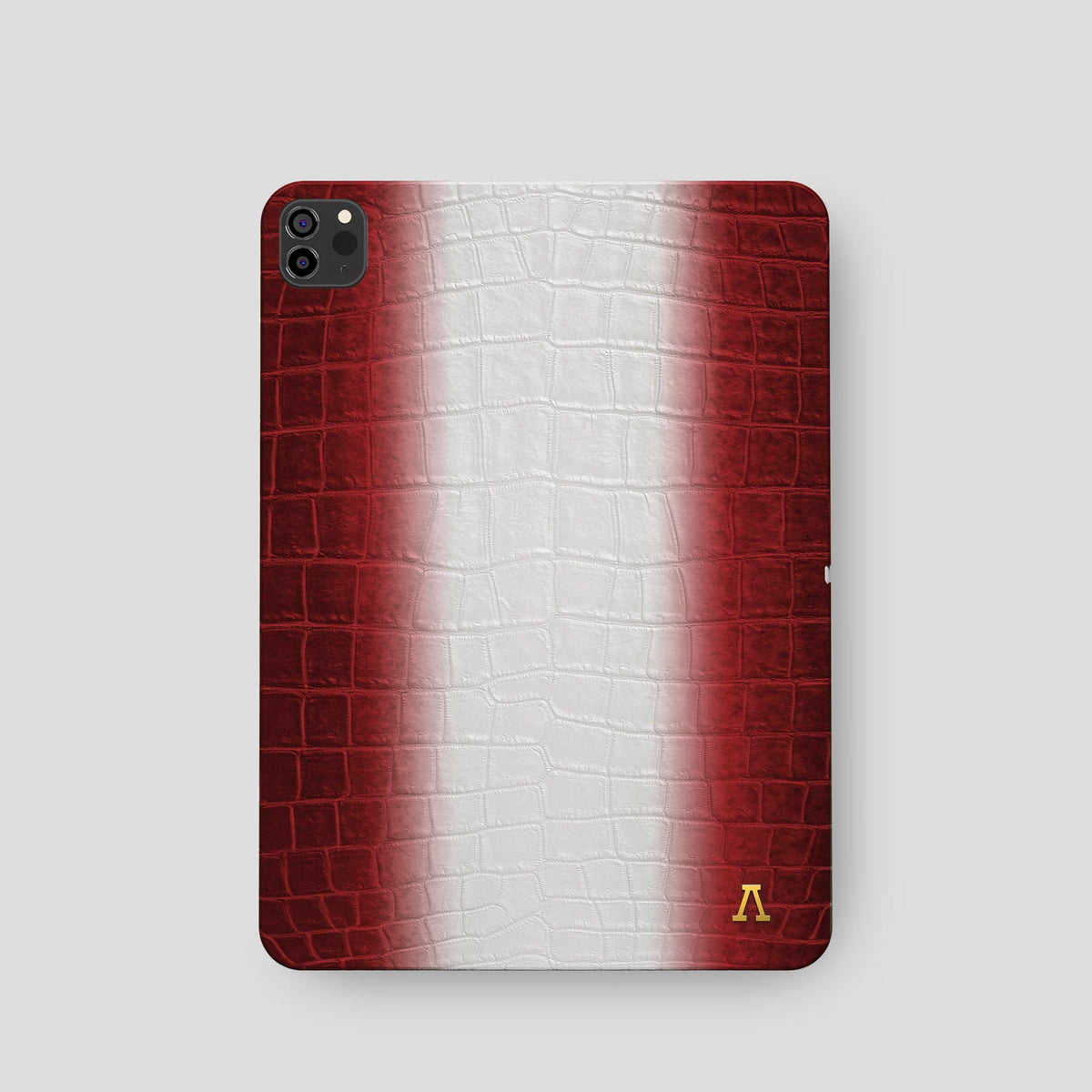 Red iPad Pro 11-inch Case Himalayan Crocodile with Gold Metal -2 | Red-Gold